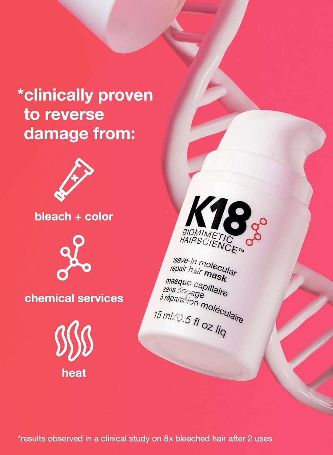 K18 Leave-In Molecular Repair Hair Mask (0.5 oz) 96nmc