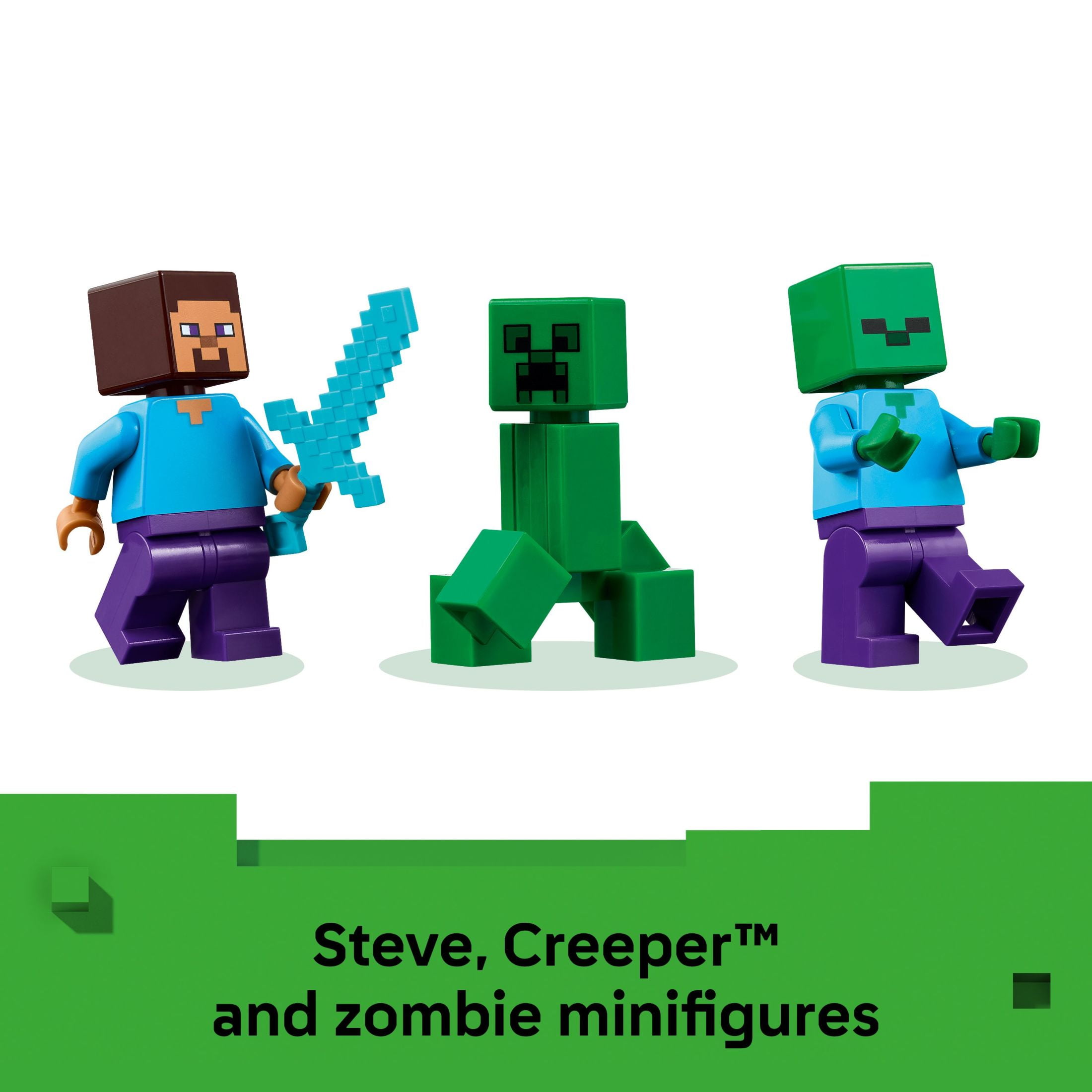 LEGO Minecraft The TNT Jungle House Building Set with Steve and Creeper Minifigures (287 Pieces) 90yzg
