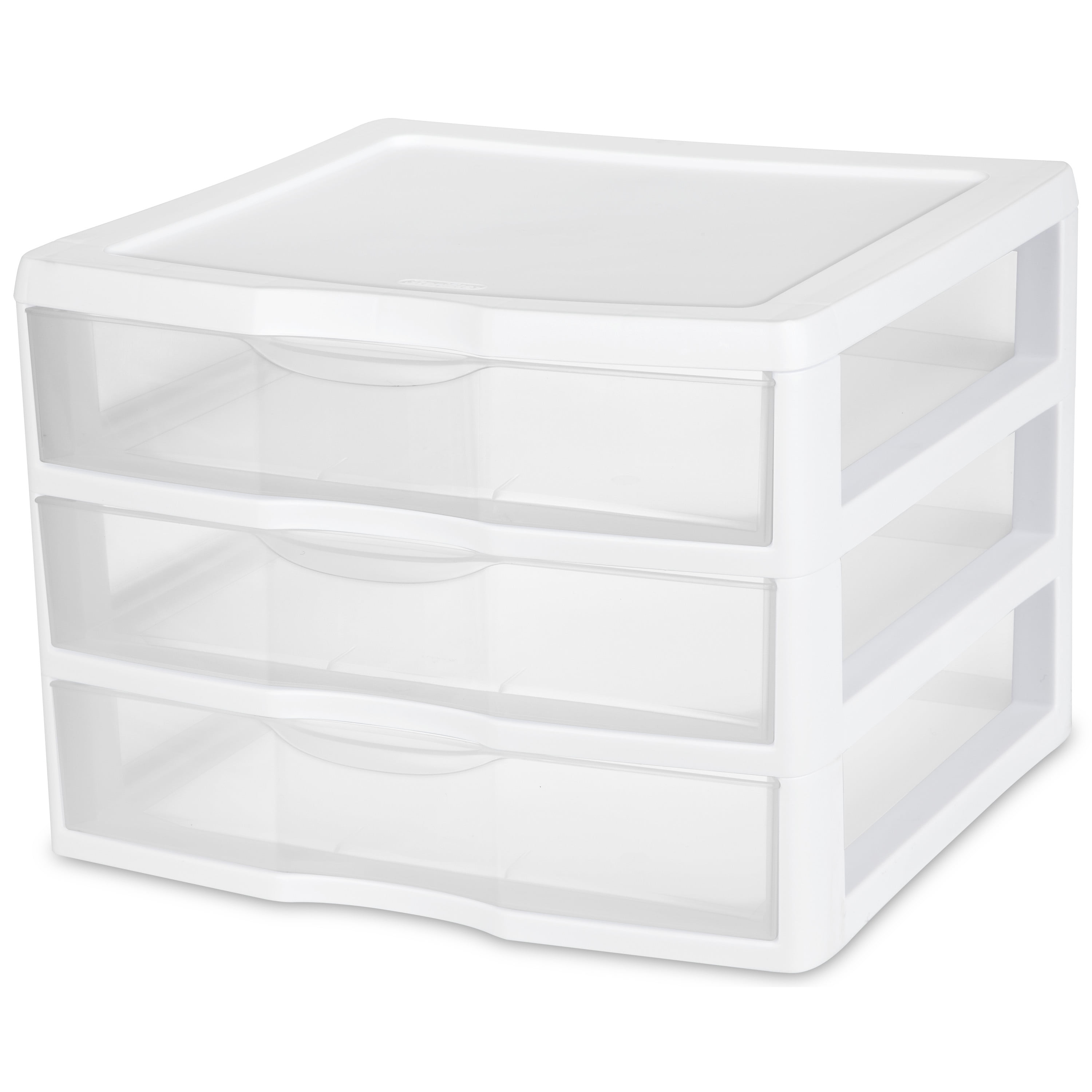 Sterilite Wide 3 Drawer Unit, Desktop Storage Organizer for Office and Craft Supplies (Clear, 14.6 in x 14.5 in x 10.6 in) deef1