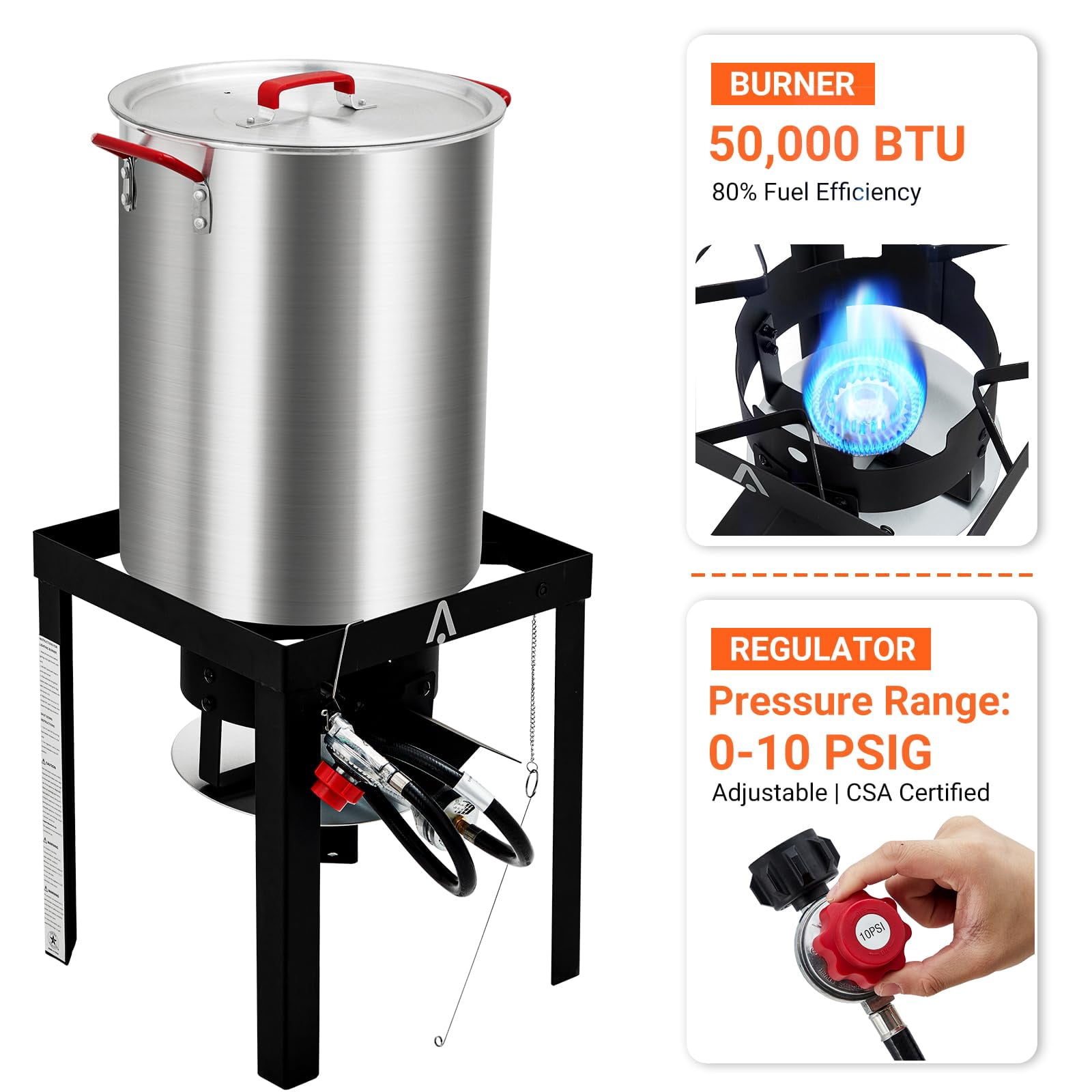 Broadfashion Outdoor Propane Turkey Fryer and Fish Fryer Combo Set (30 Qt and 10 Qt) oicpk