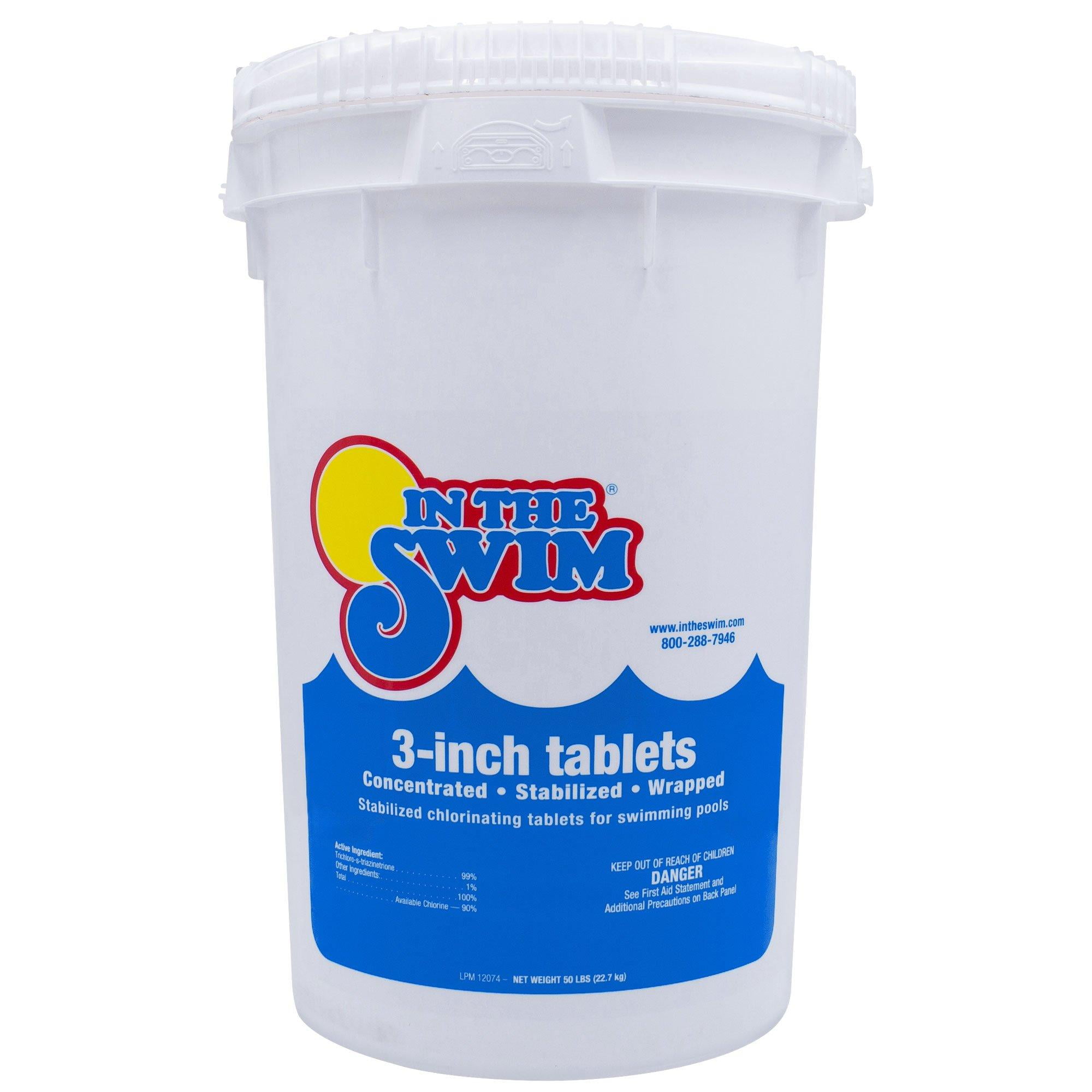 In The Swim 3 Inch Stabilized Chlorine Tablets for Swimming Pools (90% Available Chlorine, 50 lb) 1gw7z