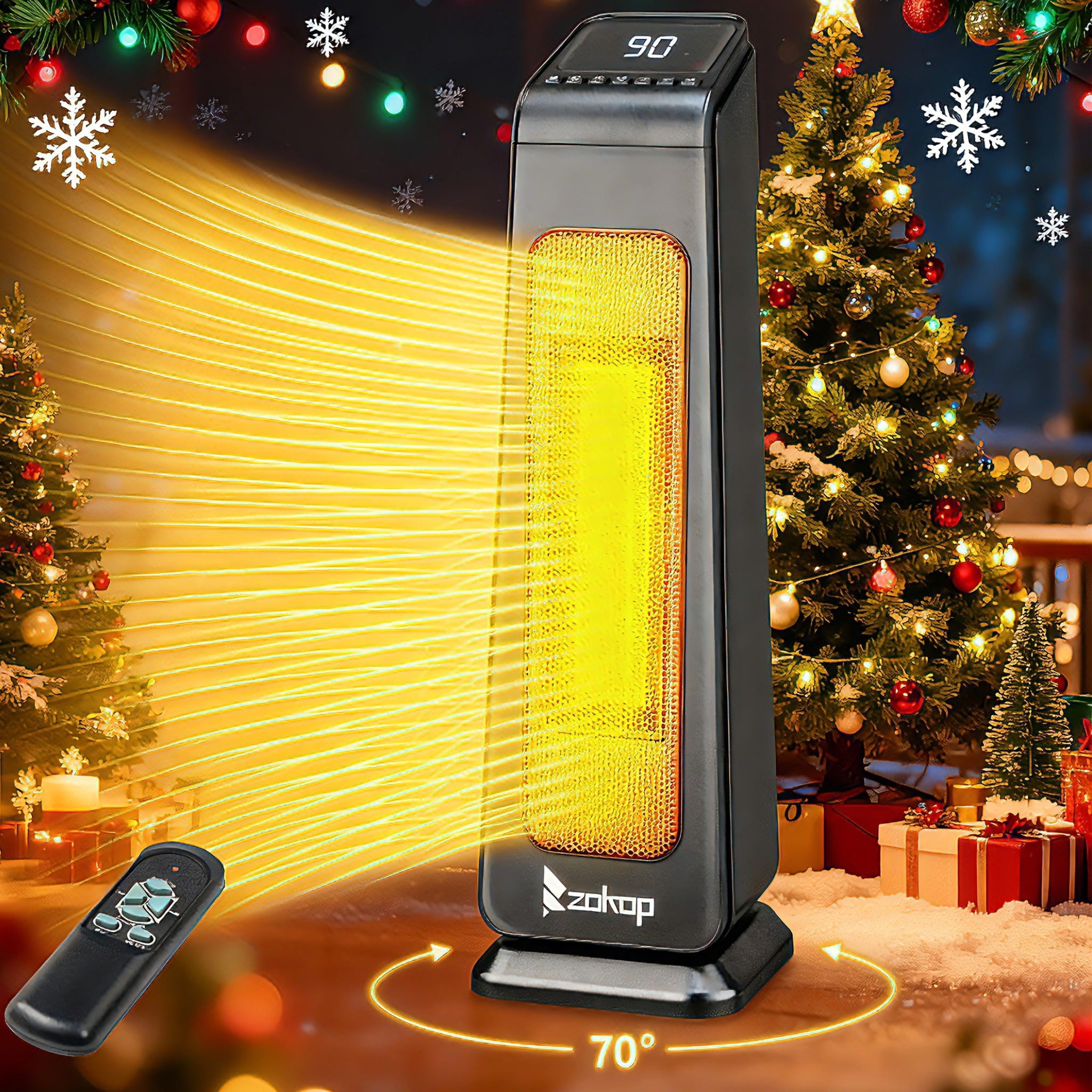 Ktaxon 23 in Portable Electric Space Heater with Remote Control and 70 Degree Oscillation (Black) 8rclh