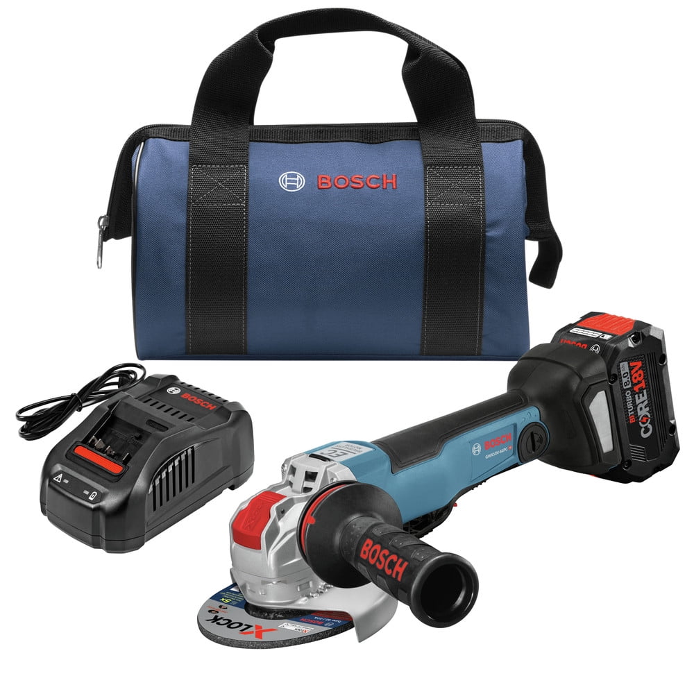 Bosch 18V X-LOCK Brushless Cordless Angle Grinder Kit with 8 Ah Battery (Refurbished, 5 in) vfqju