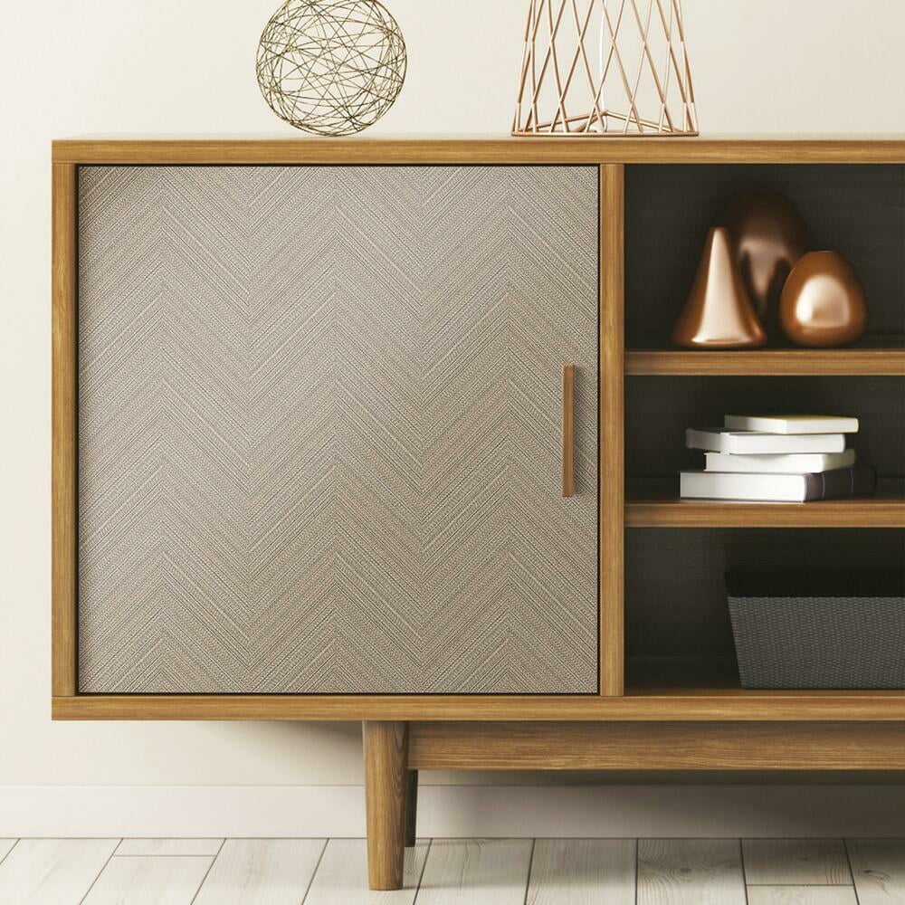 RoomMates Herringbone Weave Peel and Stick Wallpaper (Beige, 28.29 sq ft) 0rw7g