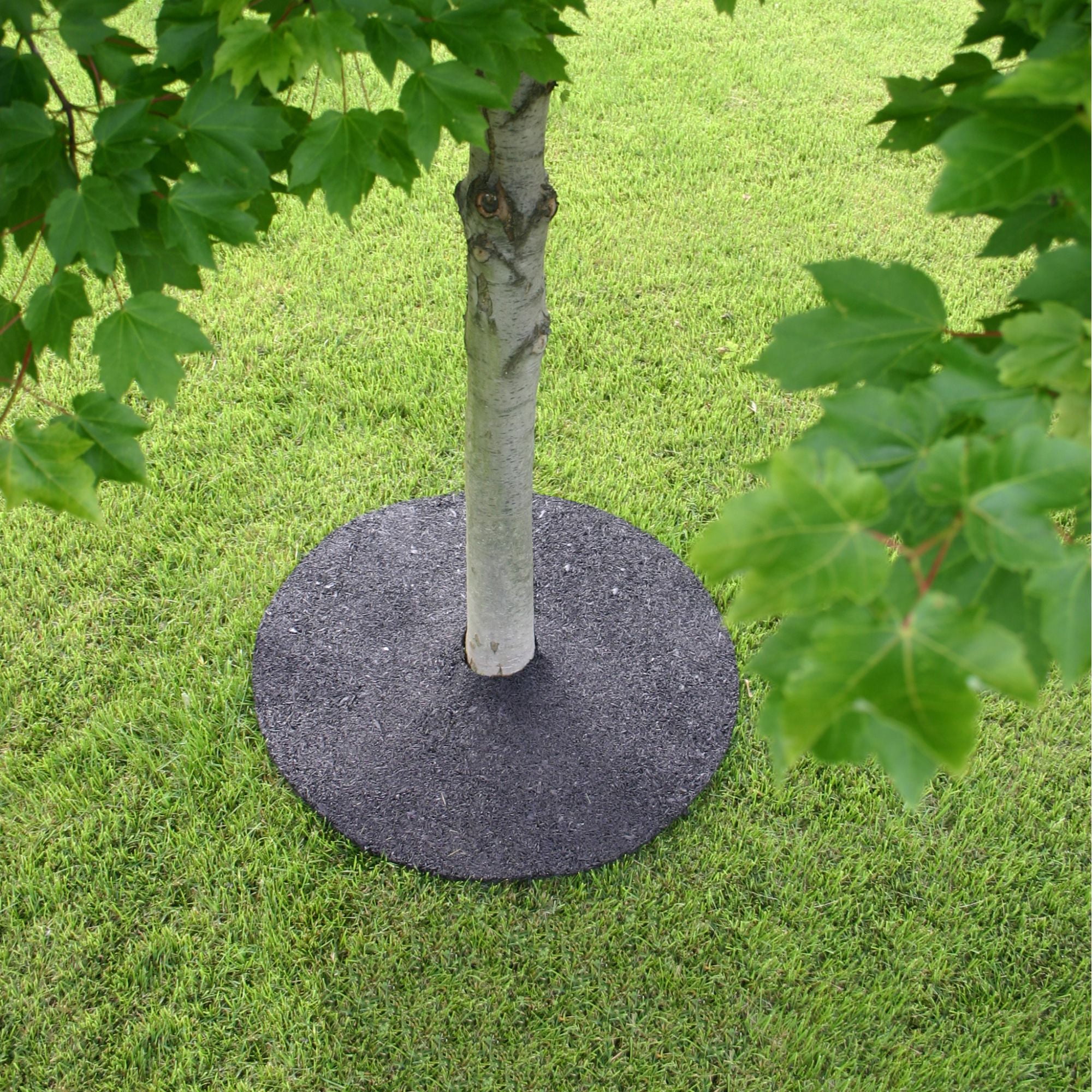 GroundSmart Rubber Mulch Tree Ring, Weed Barrier and Erosion Control (Brown, 24 in, 3 Pack) al311