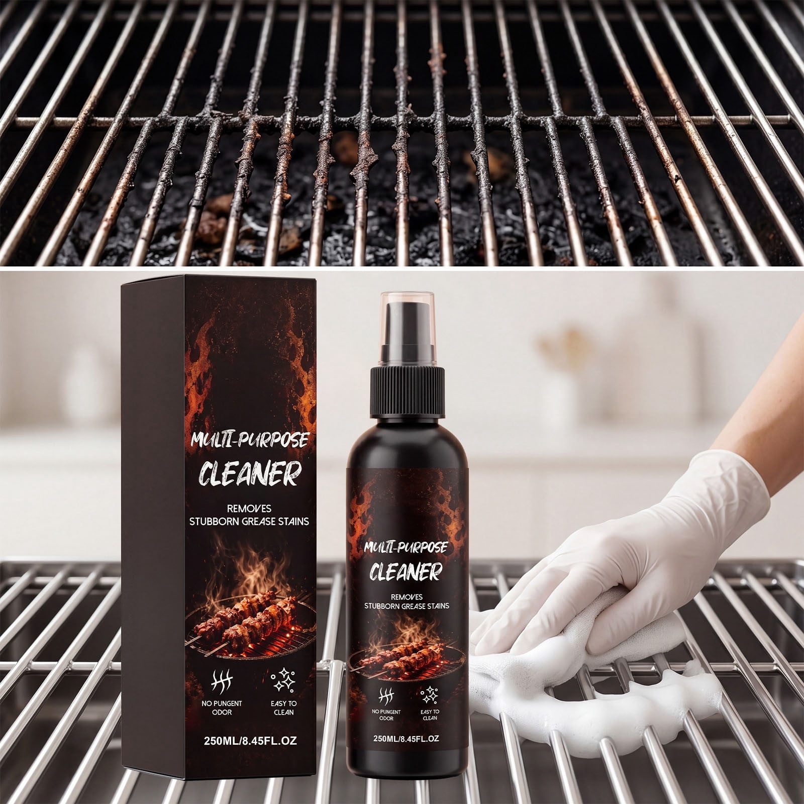 Zonthxa Heavy Duty BBQ Grill Degreaser and Multi Purpose Cleaner for Gas and Charcoal Grills (8.5 fl oz) y0bvi