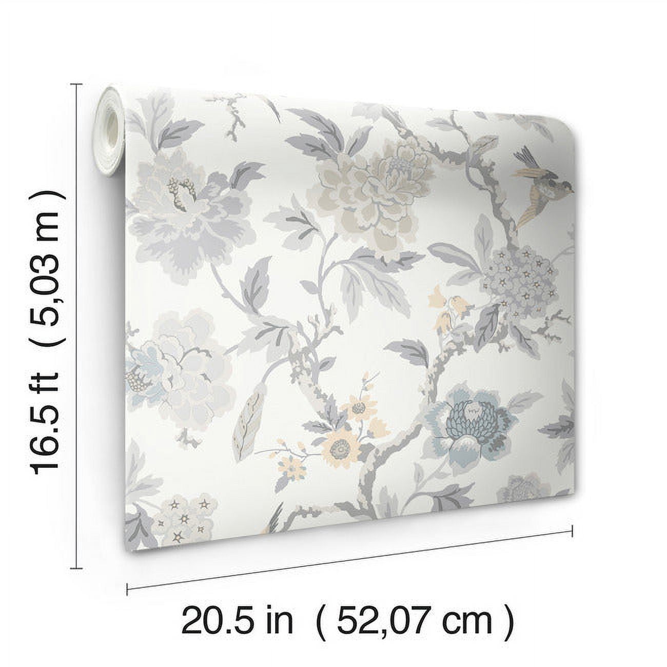 RoomMates Waverly Candid Moments Peel and Stick Wallpaper (Red, 18 in x 18.86 ft) dgpmx