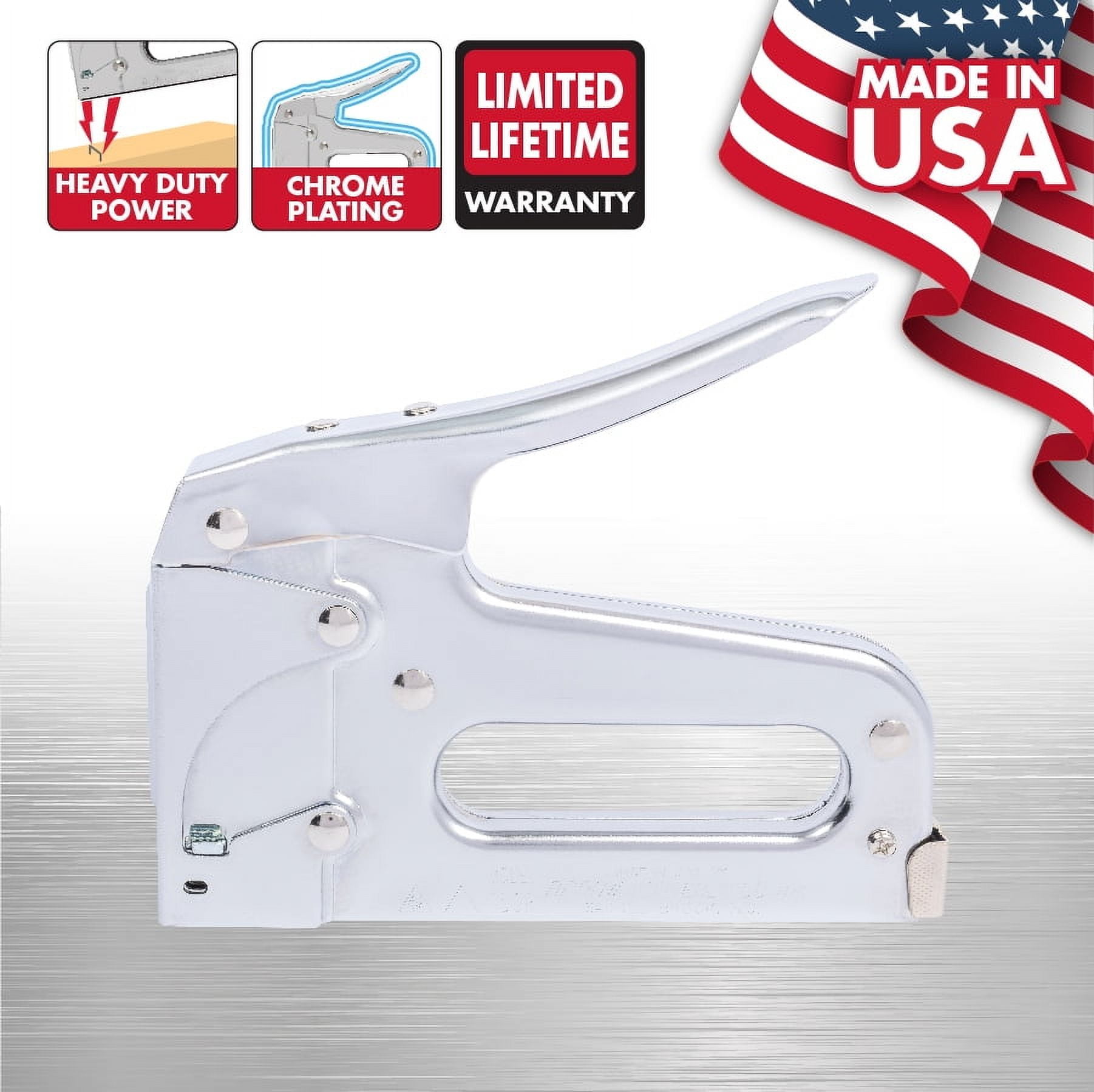 Arrow T50 Heavy Duty Manual Staple Gun for Upholstery and Woodworking (Chrome, 0.56 in) cy9lx