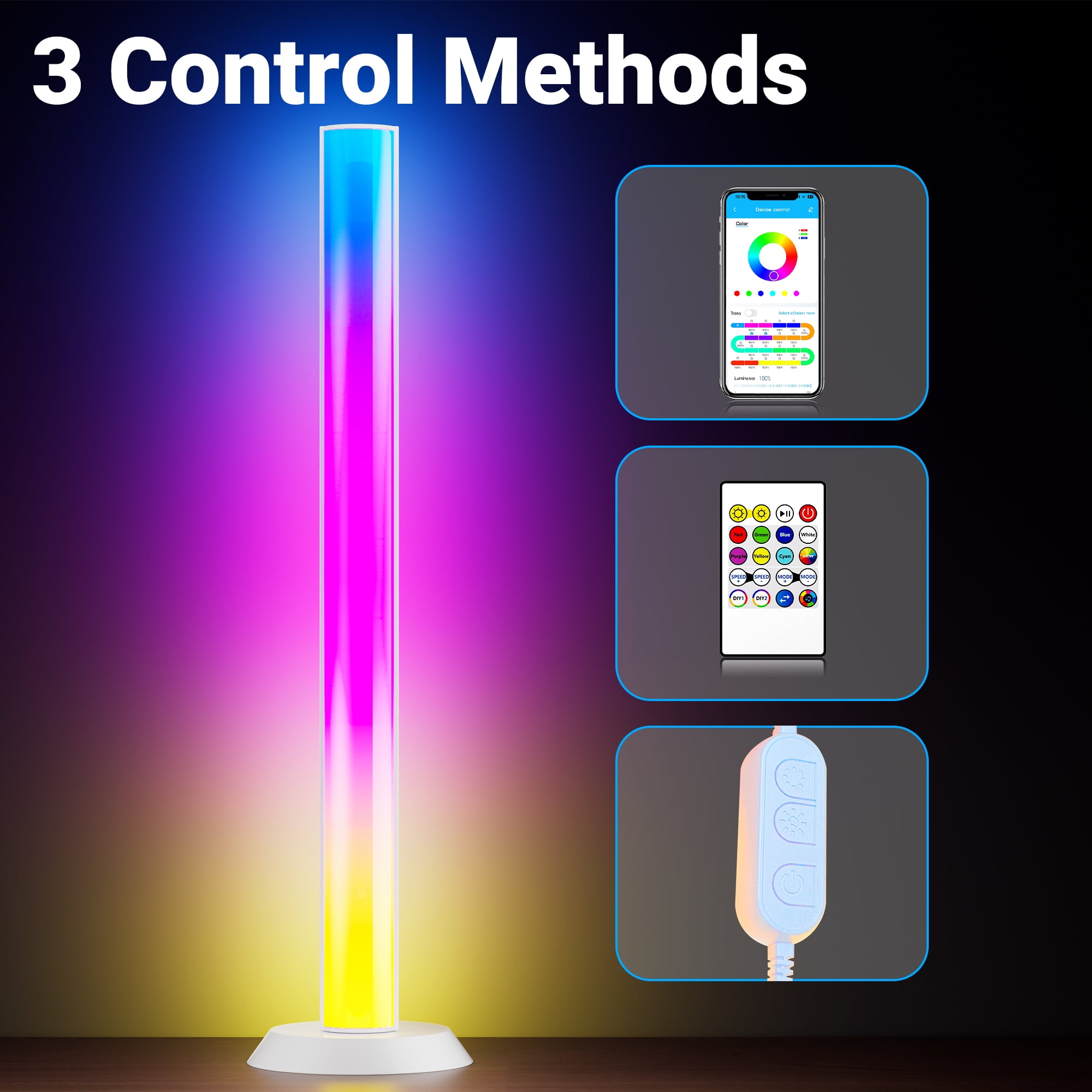 DAYBETTER RGB LED Light Bars, Smart Music Sync TV Backlight with App and Remote Control (Multi-Color, 2 Pack) mfvew