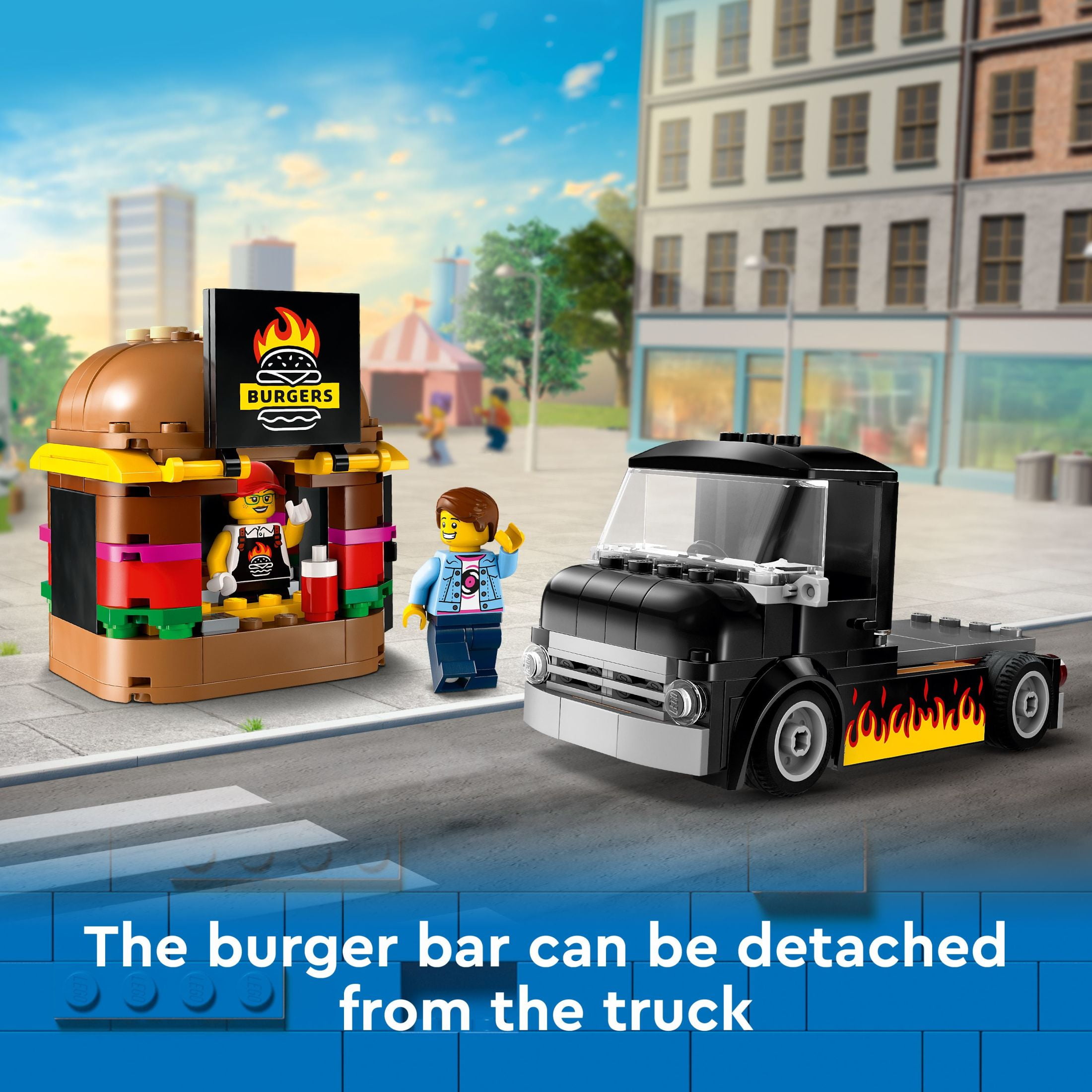 LEGO City Burger Truck Building Set, Creative Kitchen Playset with Vendor Minifigure (194 Pieces) dxfo5