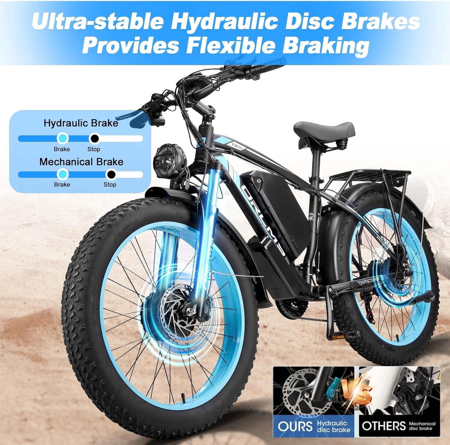 SMLRO Electric Mountain Bike, Dual Motor AWD Ebike, 60V 25Ah Battery, 26 in x 4.0 in Fat Tire, 21-Speed (Green, 330 lb Capacity) r9zxi