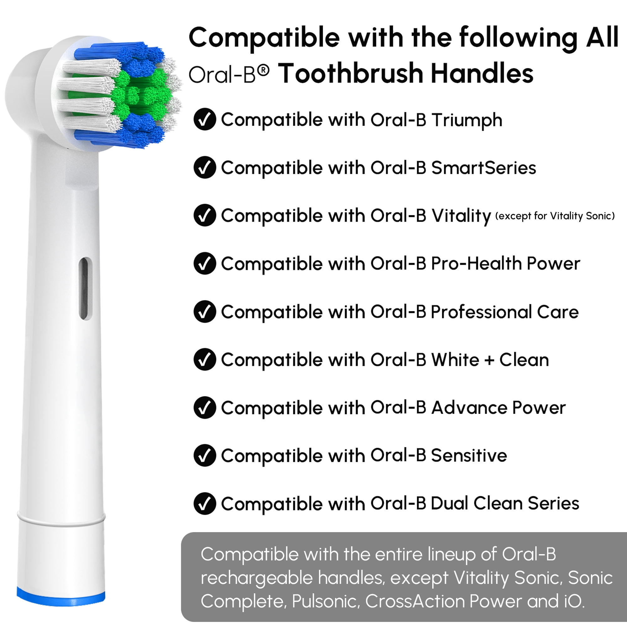 GENKENT Replacement Toothbrush Heads Compatible with Oral-B Braun, Precision Clean Electric Toothbrush Refills (Brown, 20 Pack) t0qa6