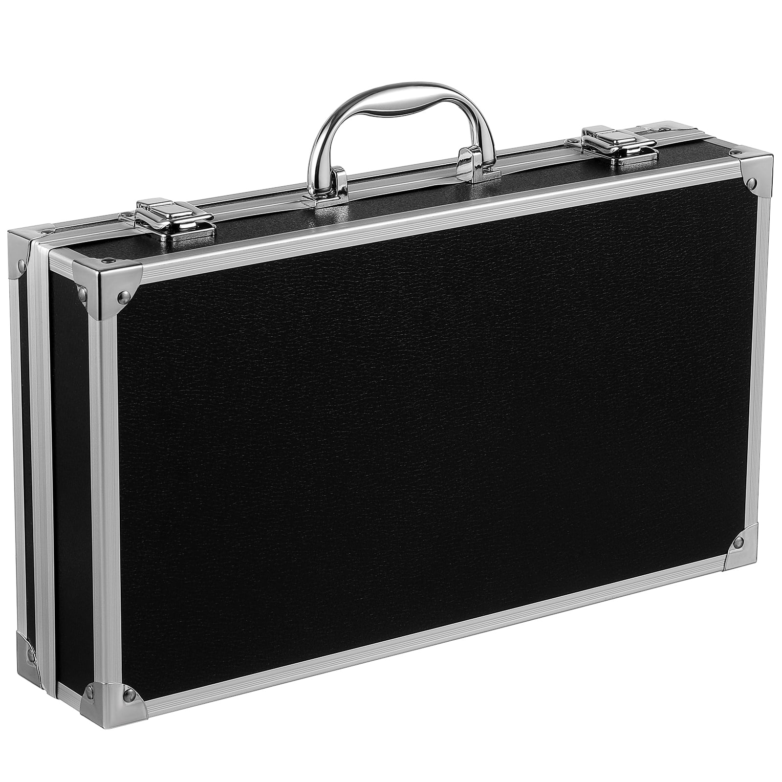 Qifull Lockable Aluminum Alloy Carrying Case, Secure Medicine Box with Combination Lock, Shockproof Storage Organizer (Black, 14.15 x 7.86 x 2.95 in) 0z0yk