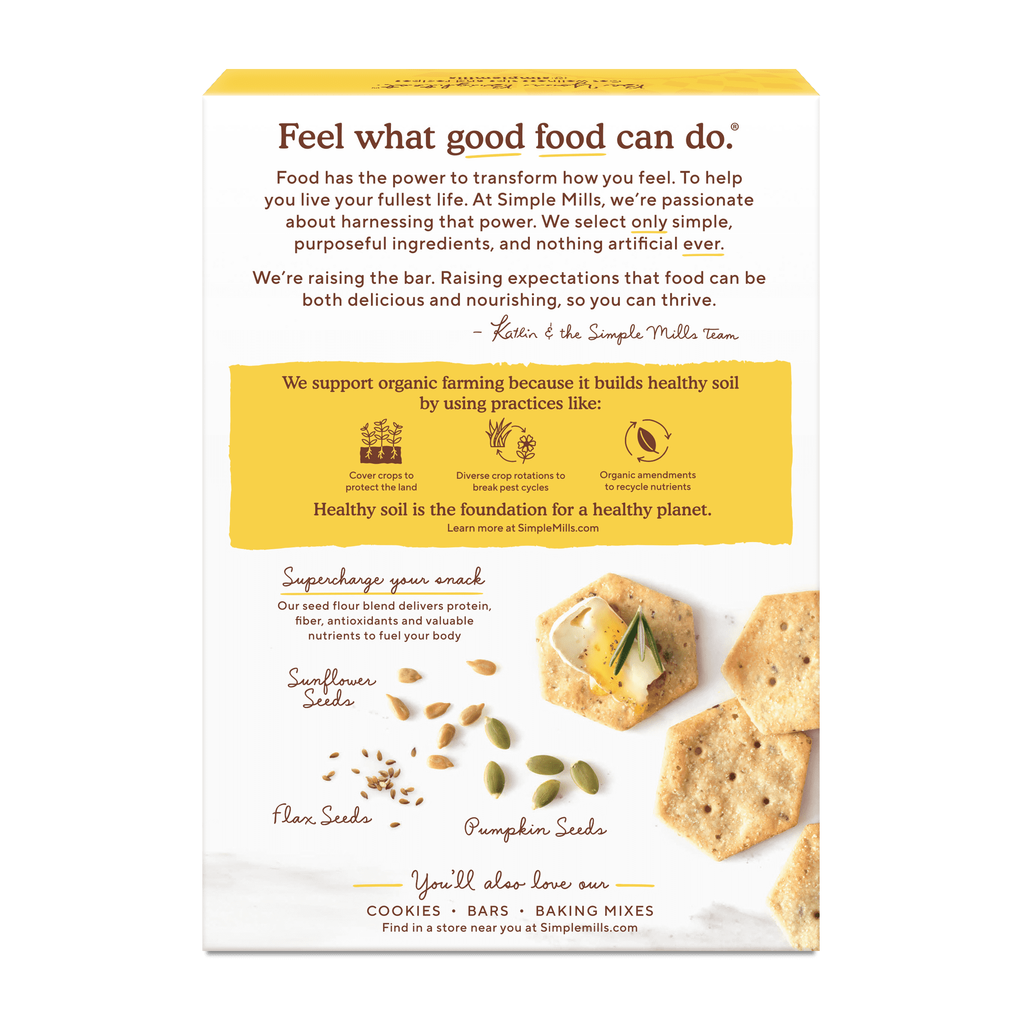 Simple Mills Organic Seed Flour Crackers, Original Sea Salt, Gluten-Free (4.25 oz) w1fkr