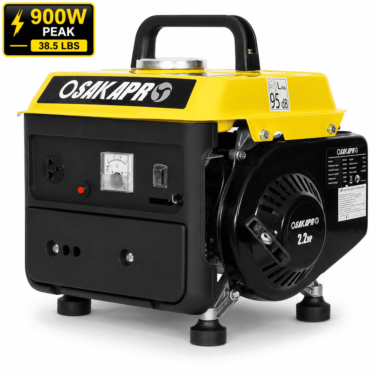 Seizeen Portable Gas Generator, 800W Rated Power Home Backup, 71CC 2-Stroke Engine (38.5 lb) 3xqgs