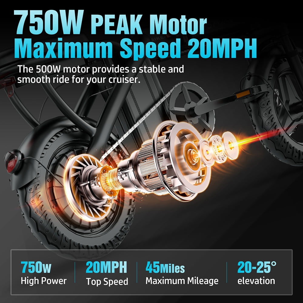 AZHAR 750W Foldable Electric Bike for Adults, Commuter E-Bike with 48V 10Ah Removable Battery (14 in) 7zh5g