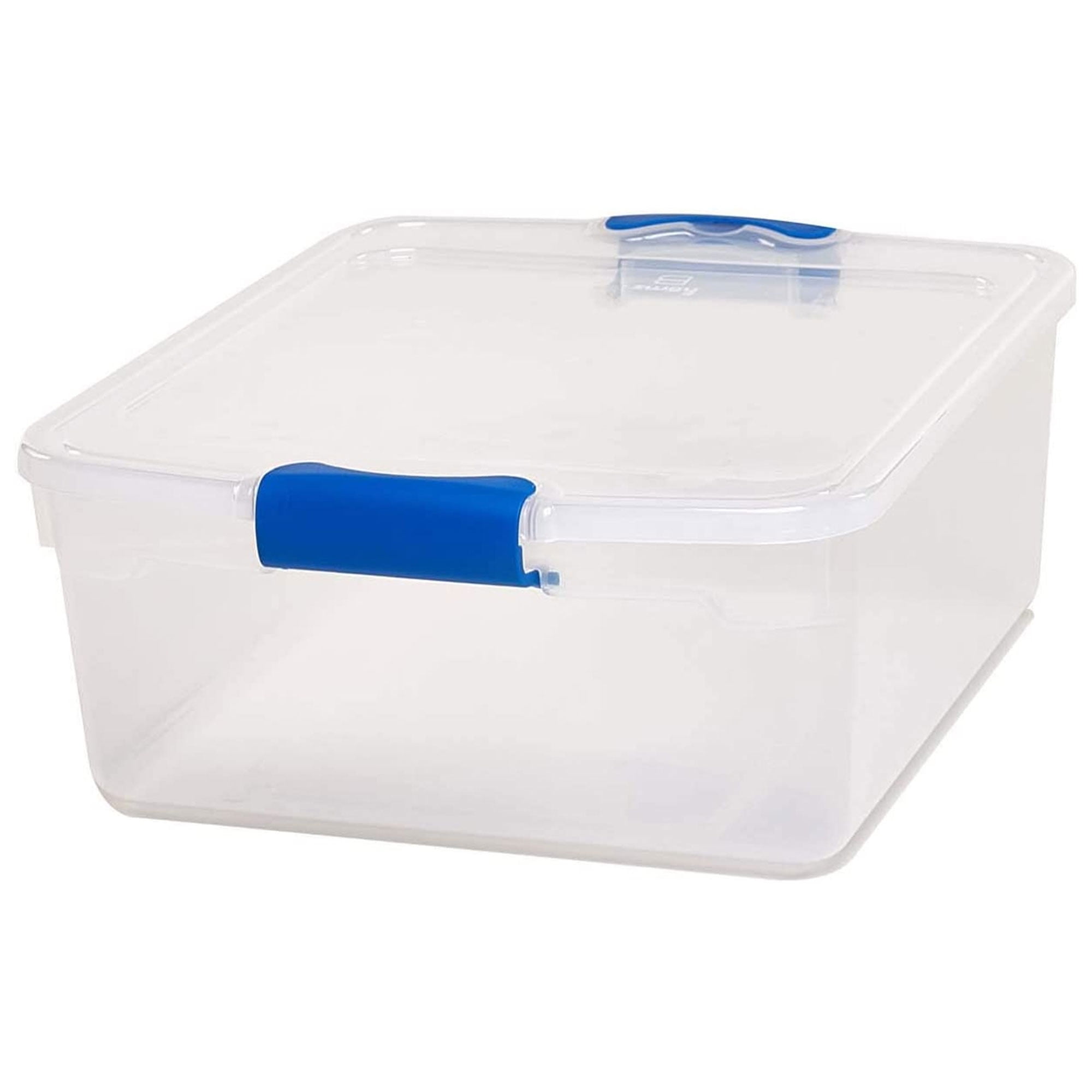 Homz Stackable Plastic Storage Containers with Latching Lids (Clear, 4 Pack, 15.5 Quart) b2a2t