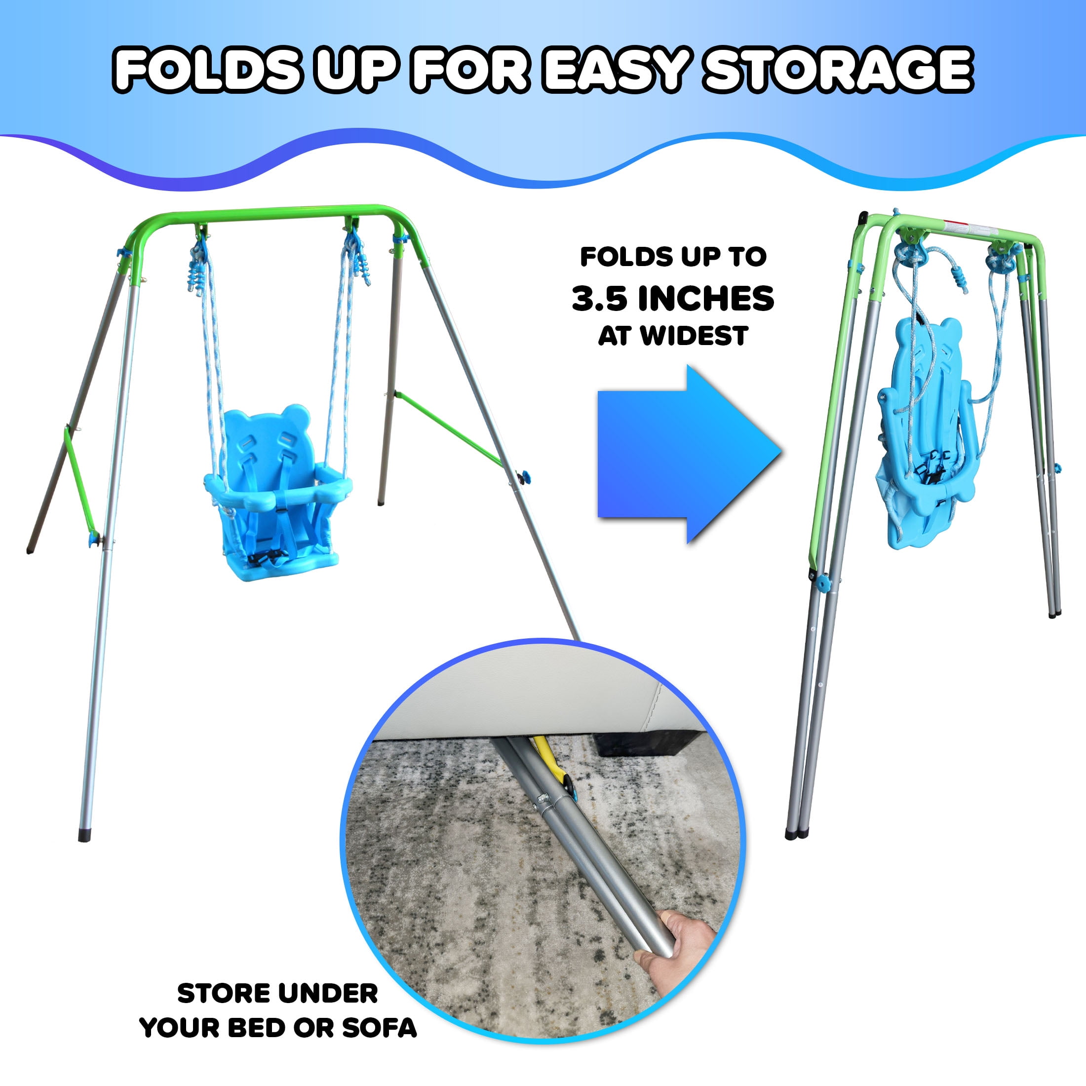 Sportspower My 1st Toddler Swing Set (Blue, 58 in L x 58 in W x 47 in H) qnmdo