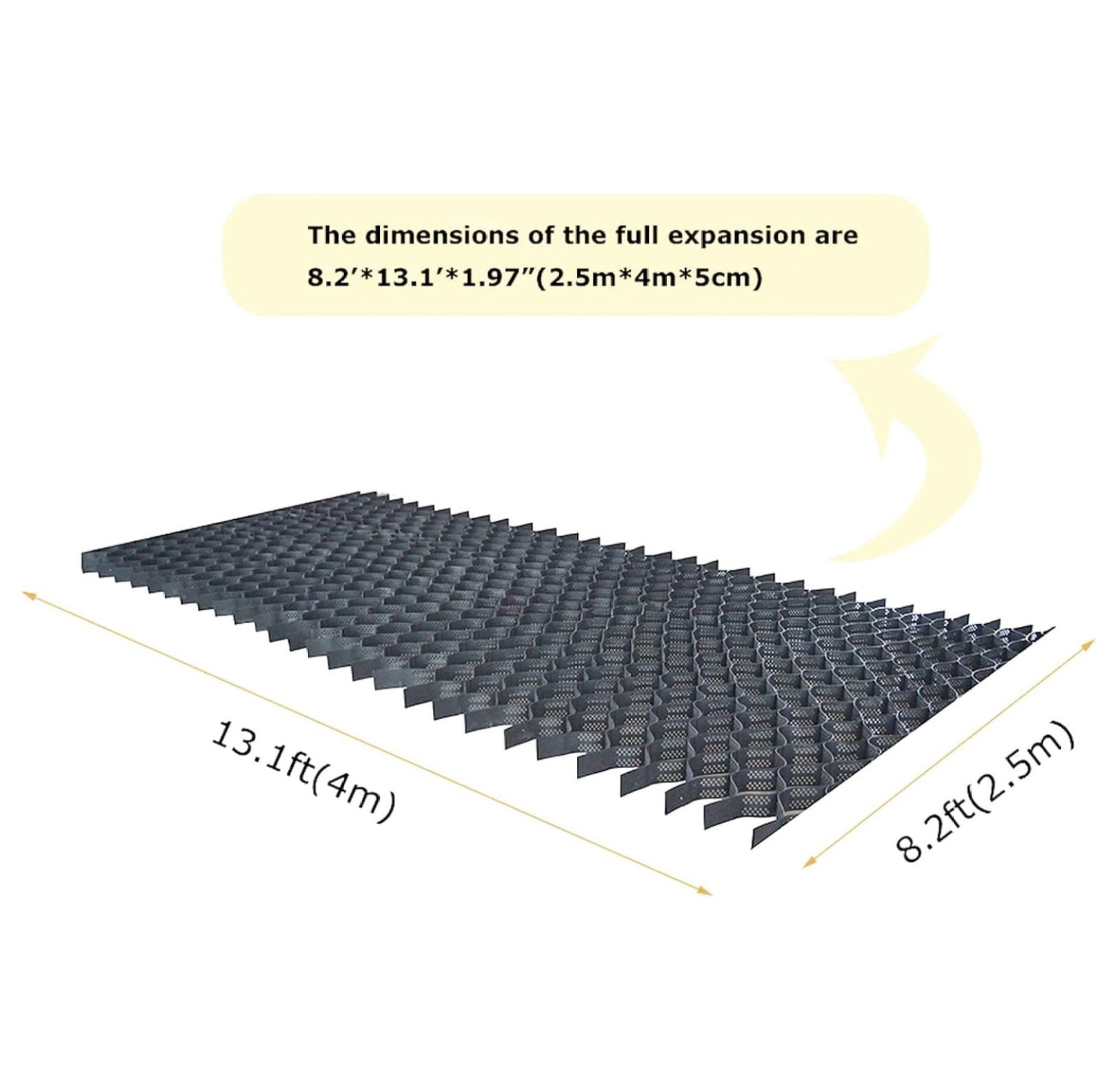 HNWALHN Gravel Stabilizer Geocell Grid (2 in Thick, 8.2 ft x 13.1 ft, Black) ozm7m
