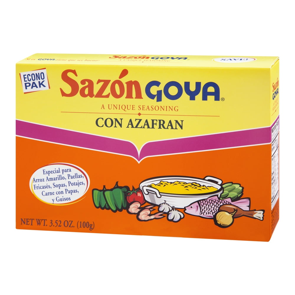 Goya Sazon Con Azafran Seasoning, Authentic Latin Flavor Blend (3.52 oz) 6tp2b