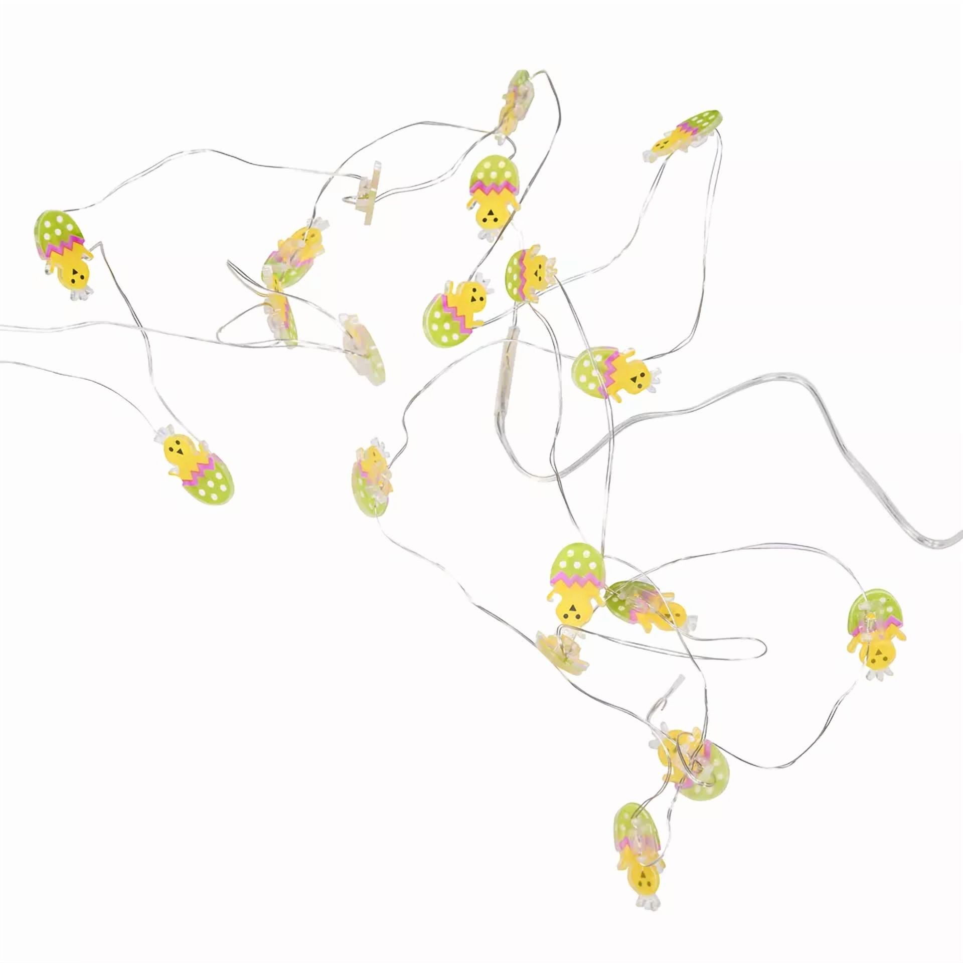 Knack LED String Lights Easter Egg Chick Decorative Lighting (Warm White, 20 Count) 1zt3r