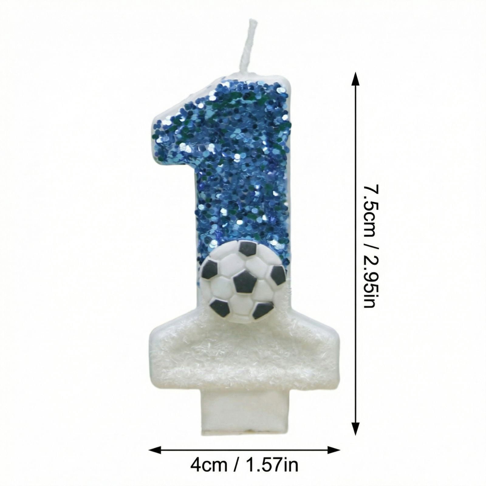 Anmrize Soccer Number 1 Birthday Candle (White, 3 in) dew9v