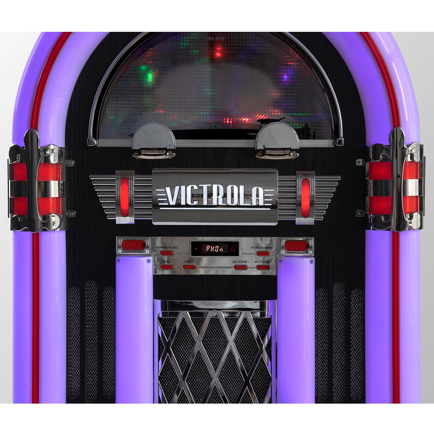 Victrola Mayfield Full-Size Jukebox Record Player with Bluetooth and LED Lighting (Black) oyvnt
