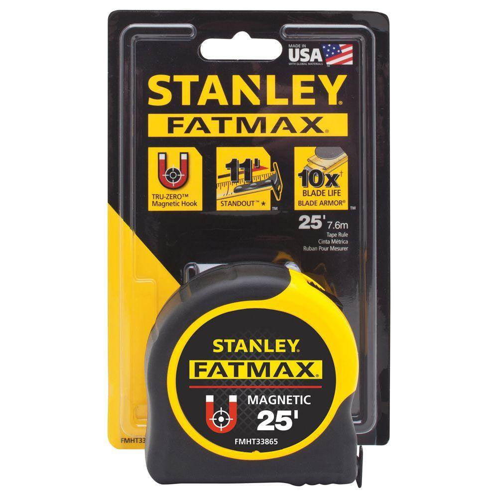 STANLEY FatMax Magnetic Tape Measure, Heavy-Duty Professional Measuring Tool (Yellow, 25 ft) e57jp