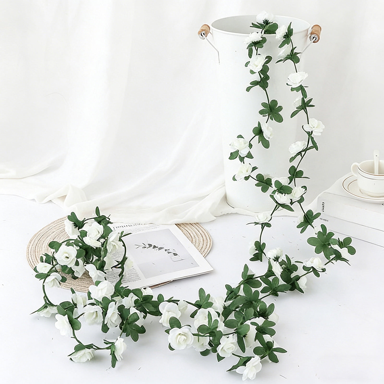 Skegnu Artificial Peony Flower Garland Silk Hanging Vine for Wedding Arch and Home Decor (78 in) 8z6sd