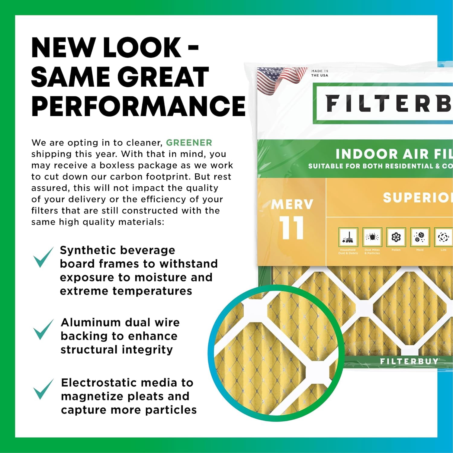 Filterbuy 14x24x1 Air Filter MERV 11 Allergy Defense, Pleated HVAC AC Furnace Replacement (4-Pack) 4bly5