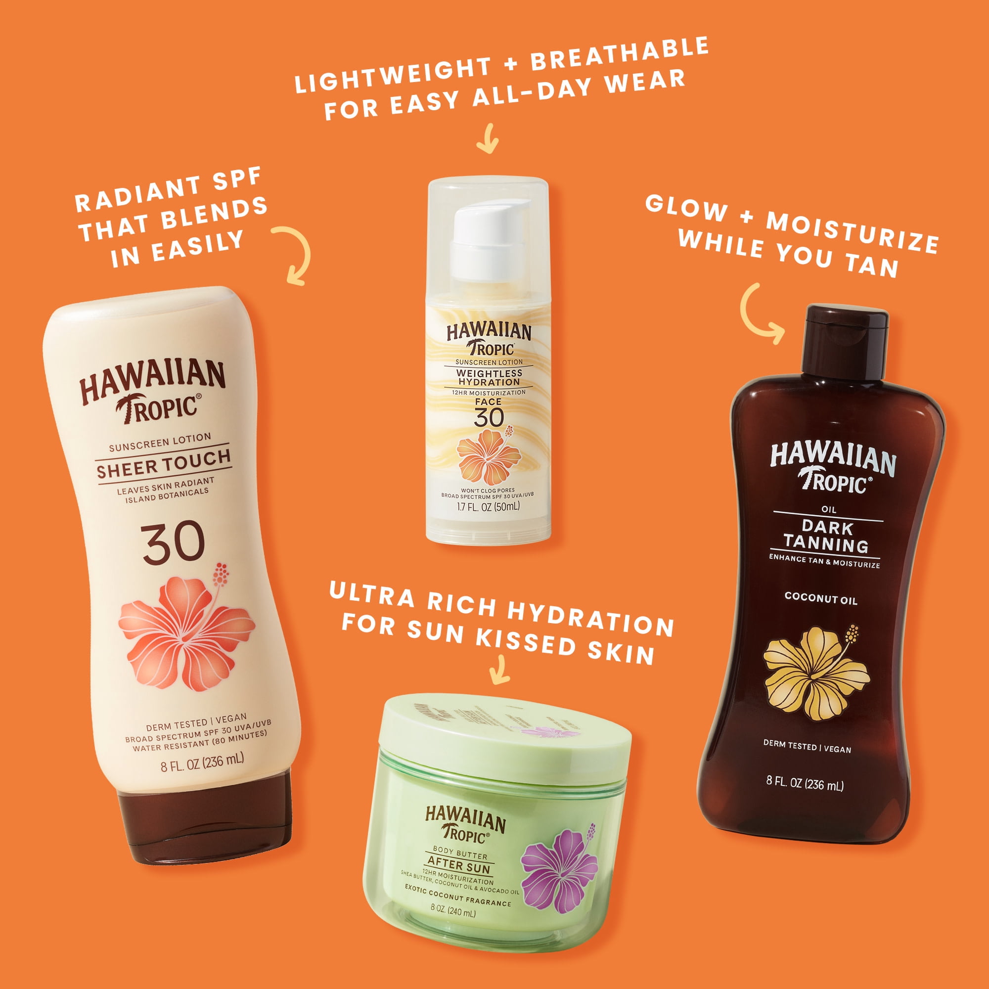 Hawaiian Tropic Weightless Hydration Sunscreen Spray, Broad Spectrum SPF 30 (Clear, 6 oz) j5o8m