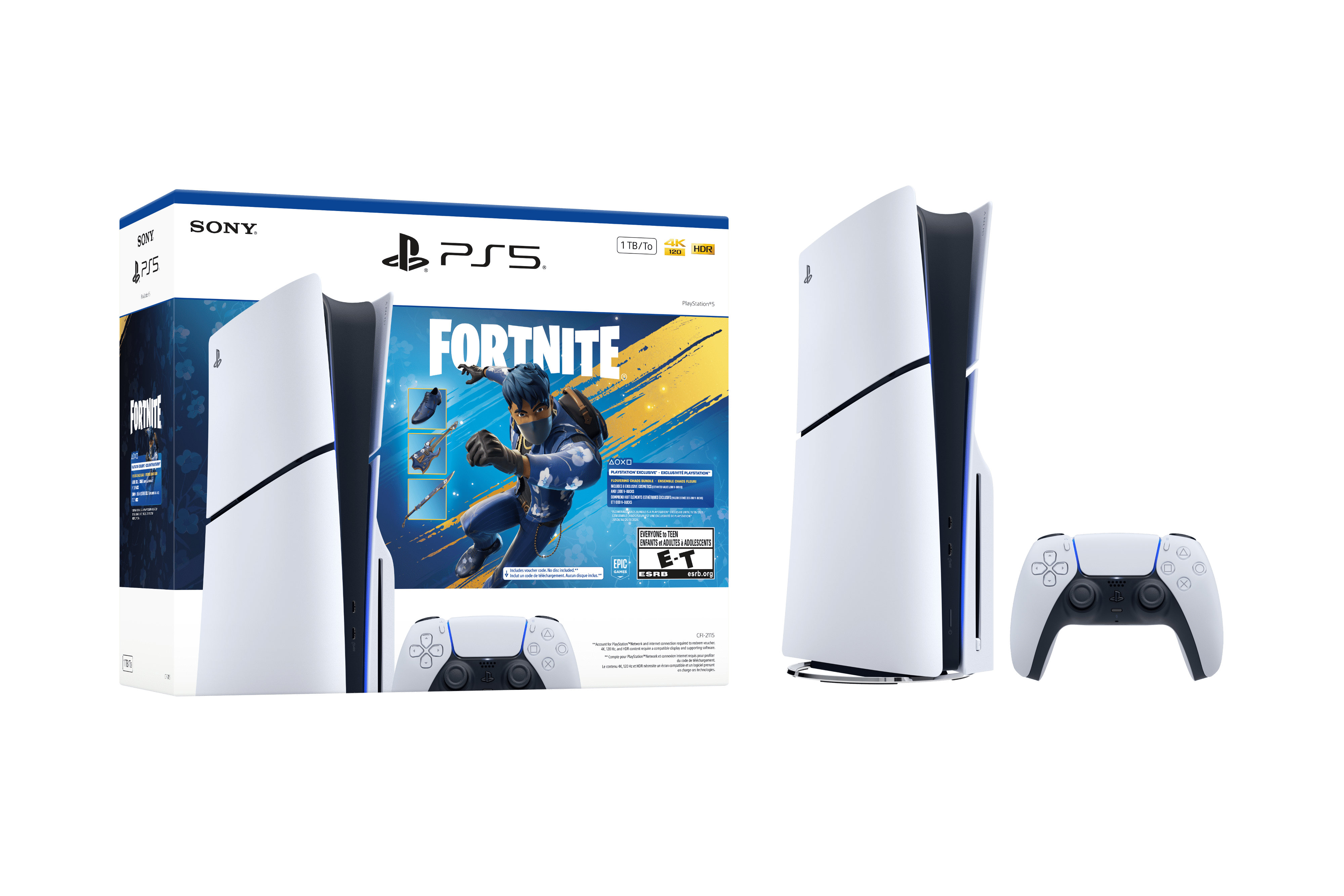 PlayStation 5 Console 1TB Fortnite Flowering Chaos Bundle (White, 1TB) kye2l