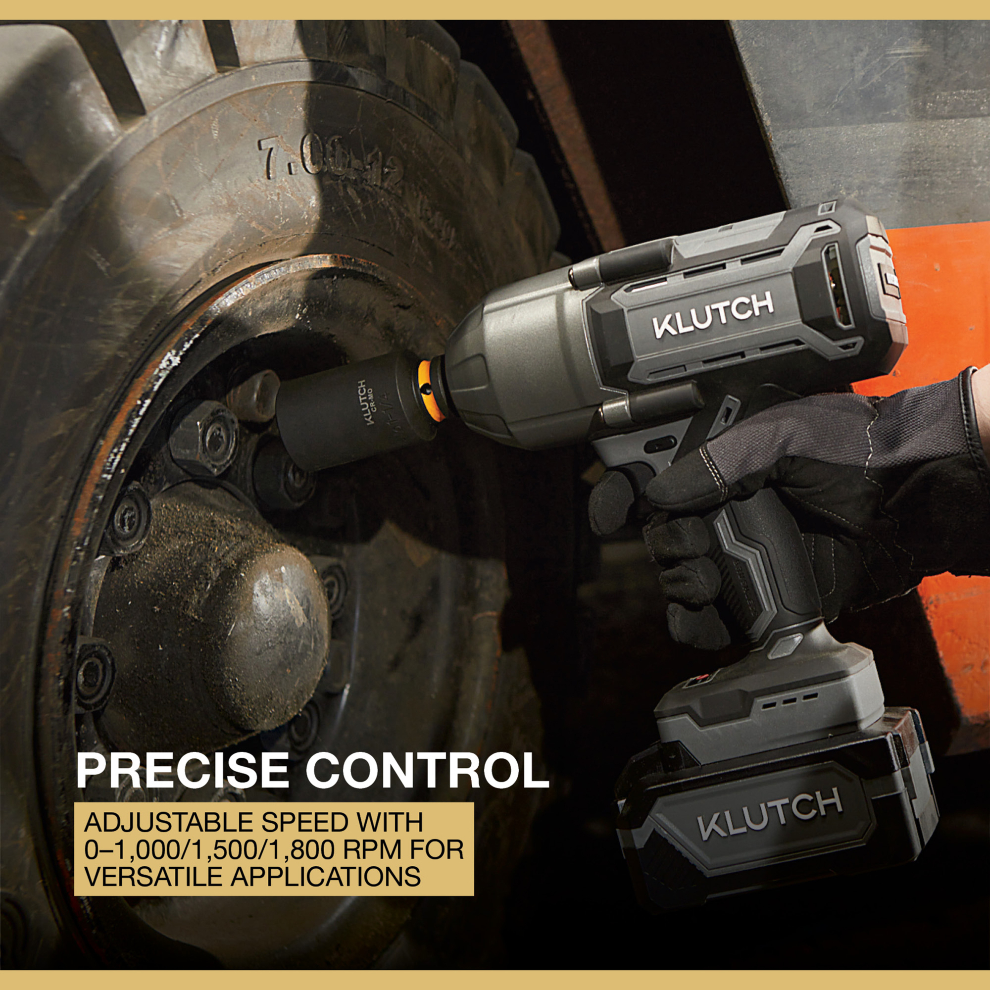 Klutch 20V Cordless Brushless High-Torque Impact Wrench (1/2 in. Drive, 1000 ft./lbs. Breakaway Torque) yv6kt