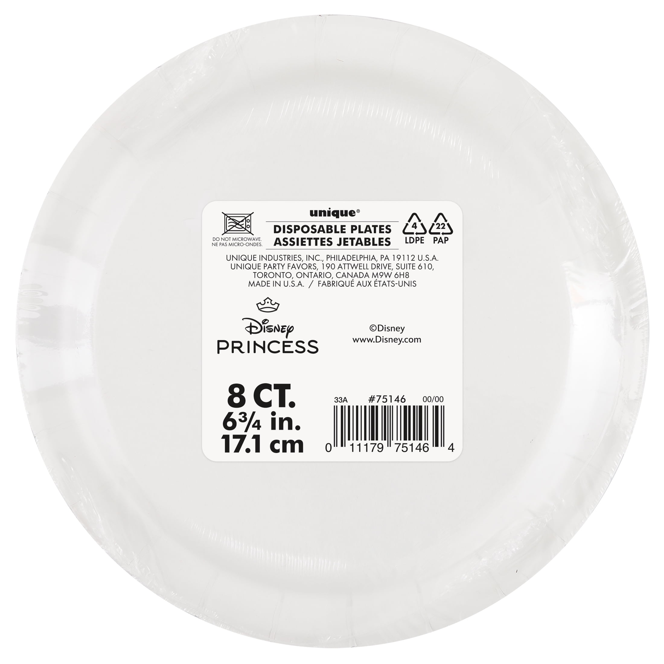 Disney Princess Round Dessert Plates (7 in, 8 ct) pwmo2