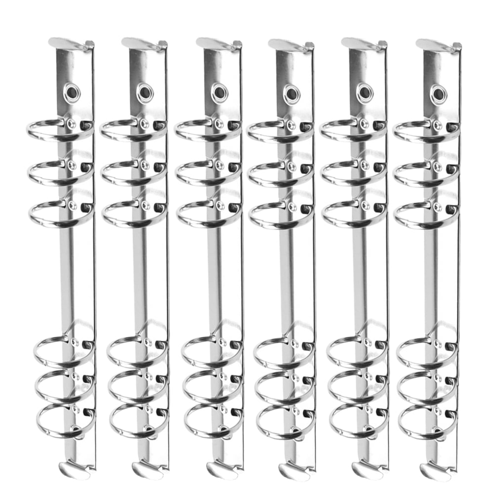 FUEENIRVA 6-Ring Metal Binder Mechanism for DIY Scrapbook and Planner (Silver, 6-Pack) zcl21