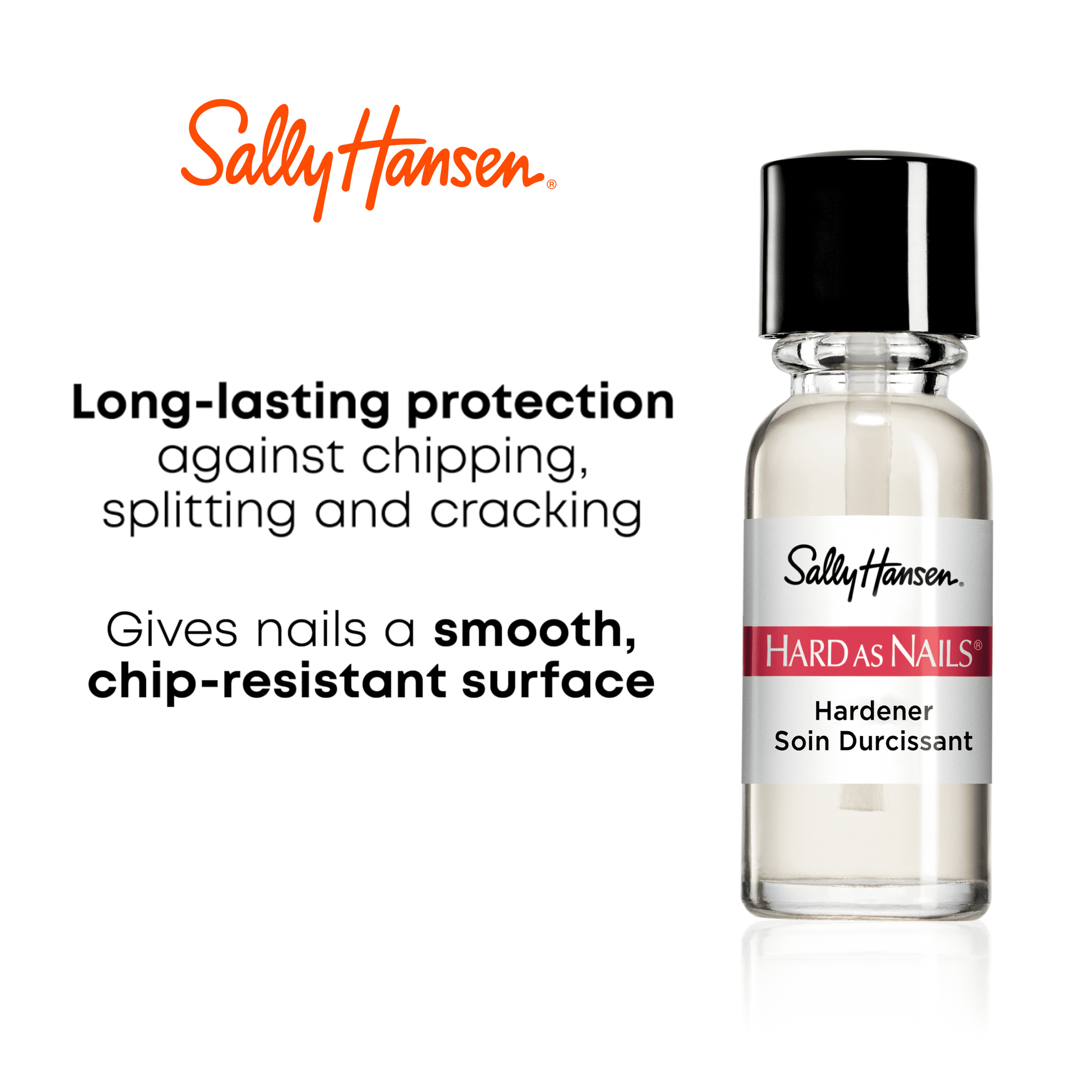 Sally Hansen Hard as Nails Strength Treatment, Chip-Resistant Nail Hardener (Clear, 0.45 fl oz) ls0us