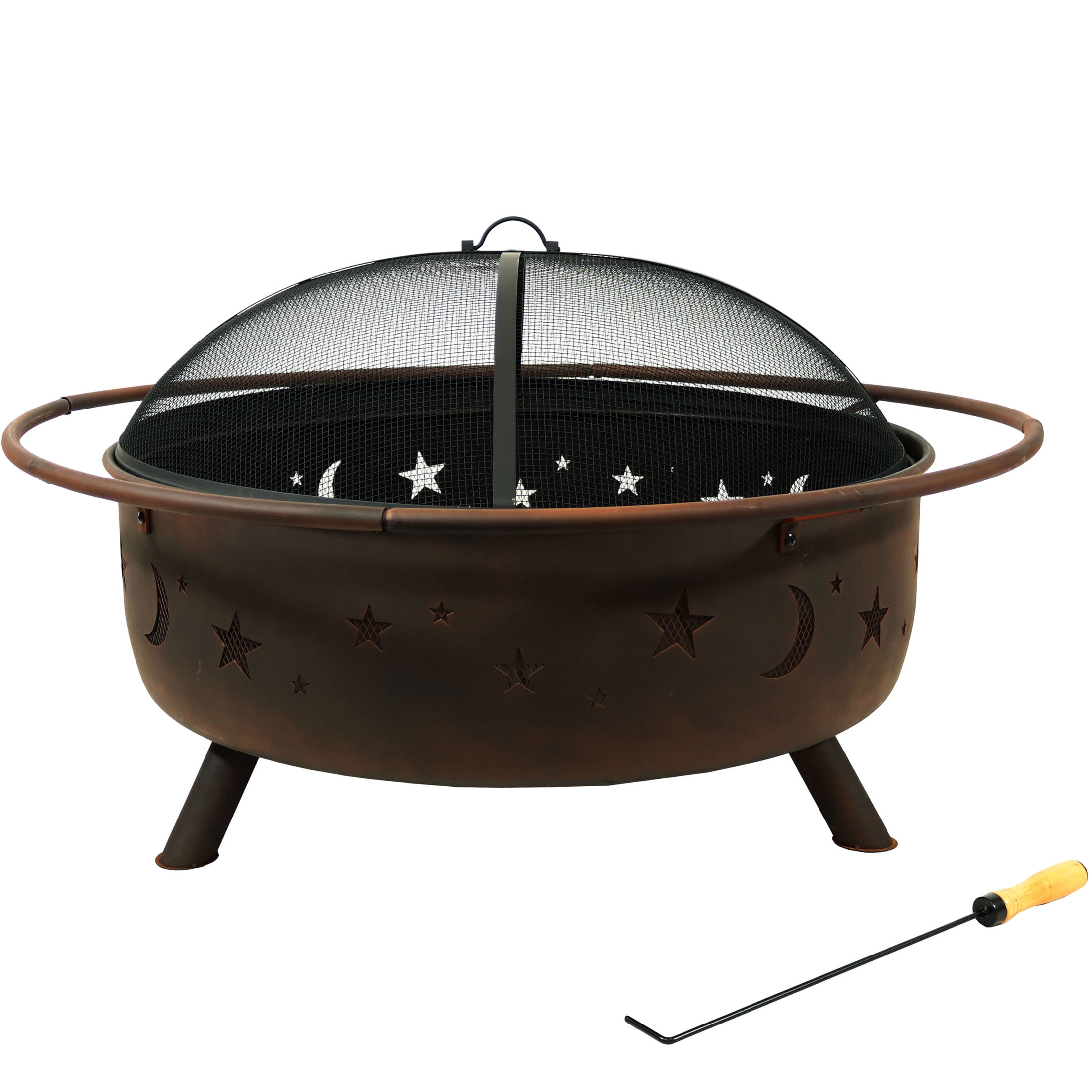 Sunnydaze Decor Cosmic Outdoor Fire Pit Wood Burning Patio Backyard Fireplace (Celestial Design, 42 in) 6ug0v