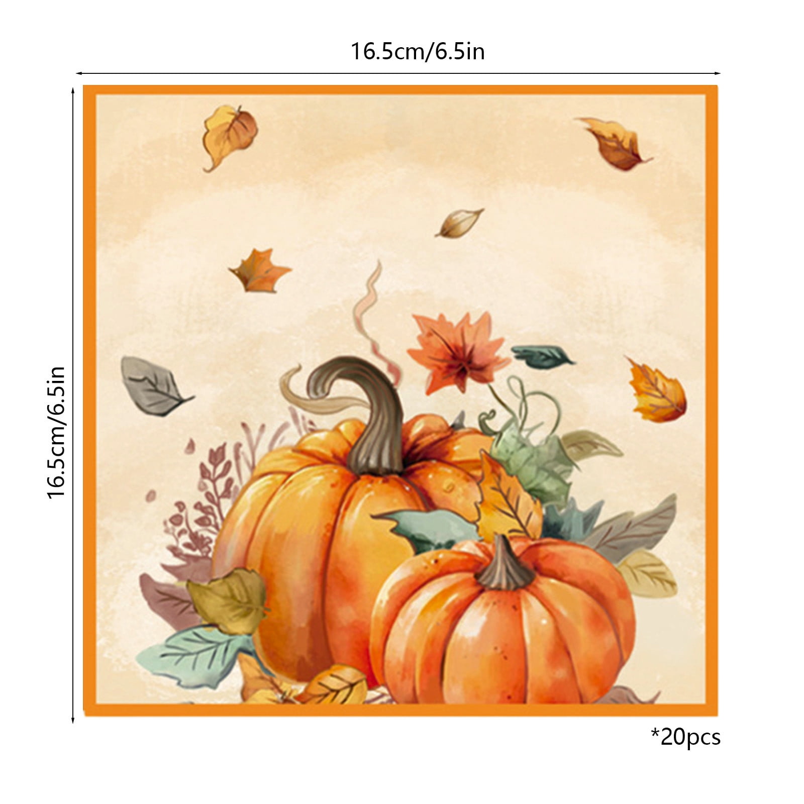 Kumdkd Thanksgiving Napkins Pumpkin Maple Fall Paper Decor (20 Pack, 13x13 in) mcqit