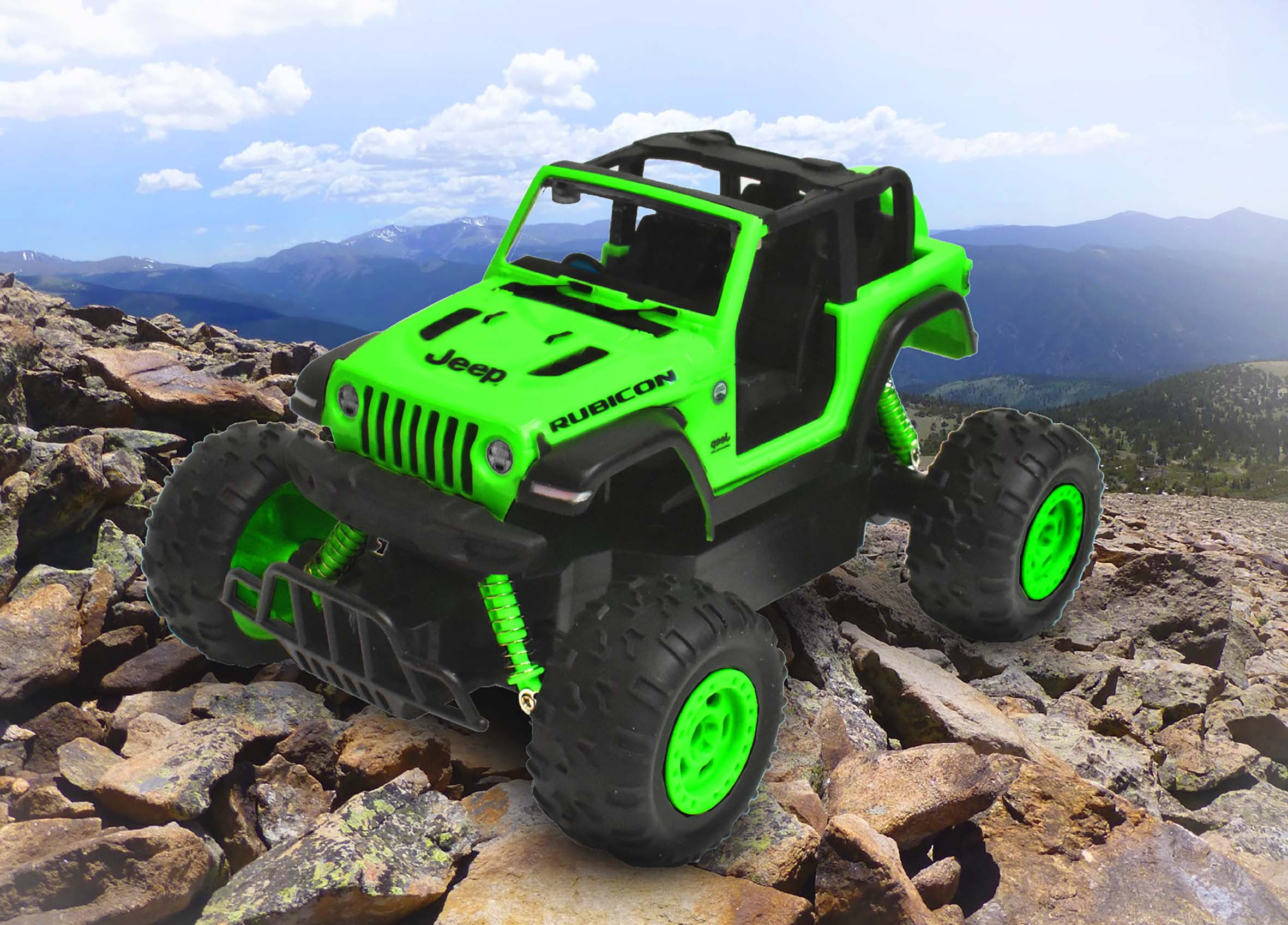 Adventure Force Radio Control Jeep Rubicon Off-Road Vehicle (Green, 1:24 Scale) kbl0m