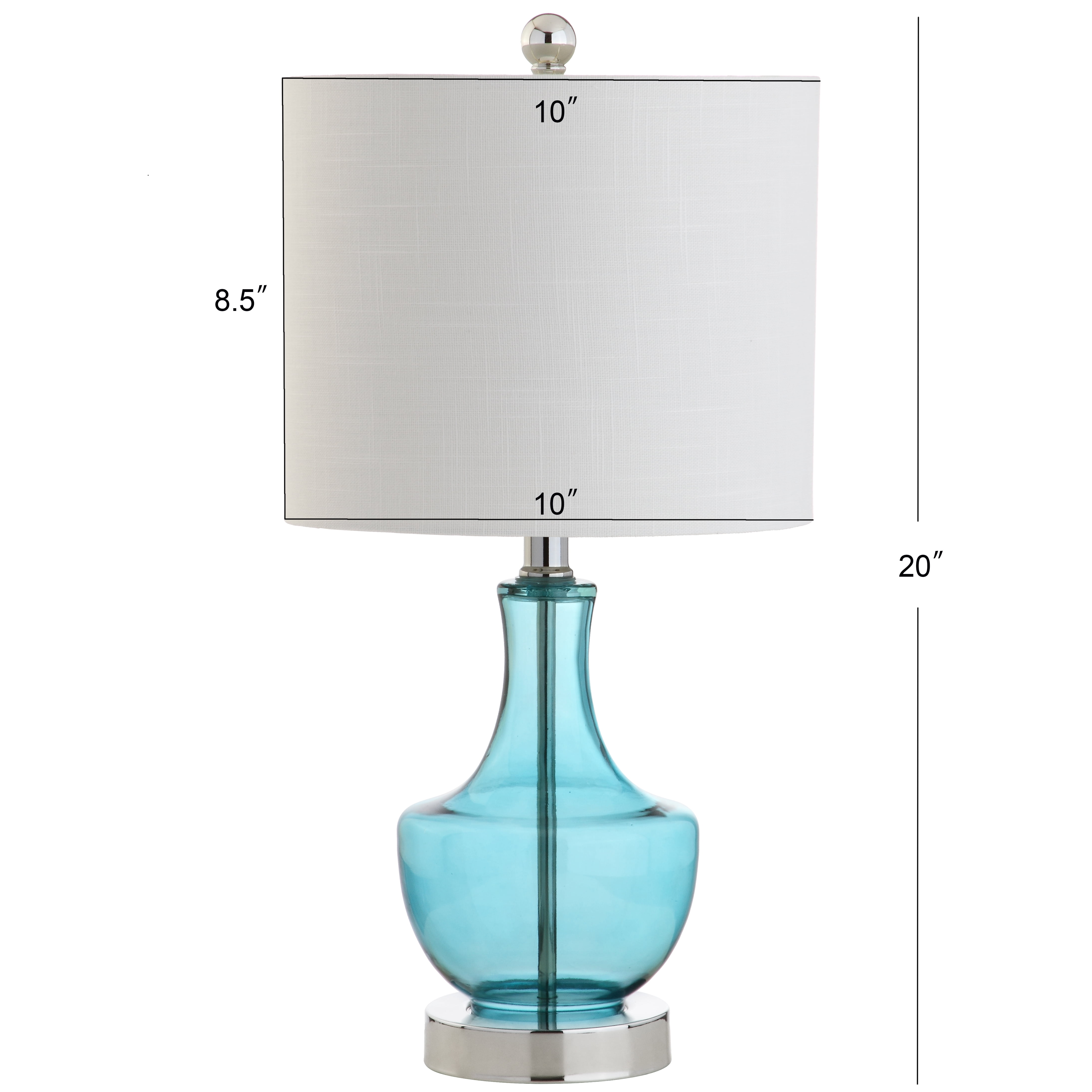 JONATHAN Y Colette 20 in Mini Glass LED Table Lamp (Amalfi Blue, 20 in) ex6gl - Image 4