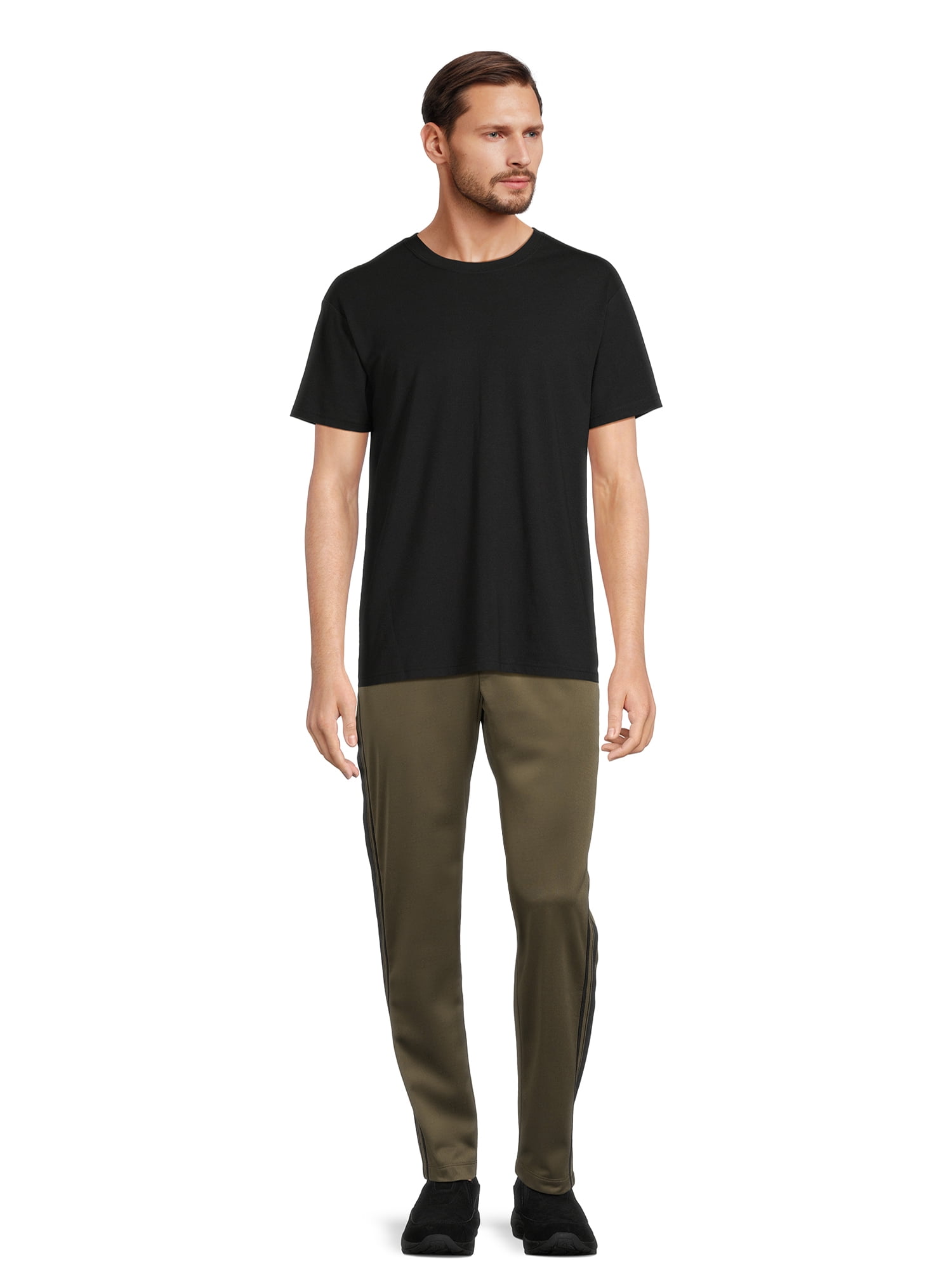 Athletic Works Men's Tri Blend Crew Neck T-Shirt (Black, S-4XL) yukap