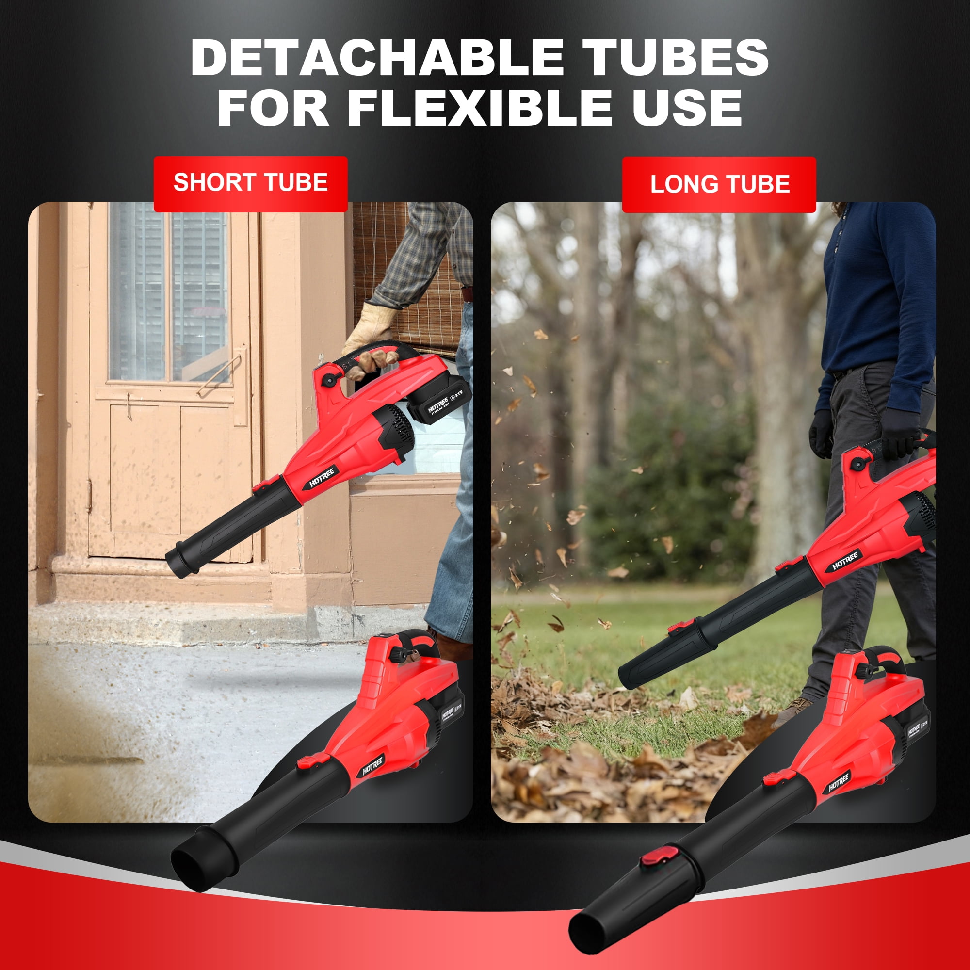 HOTREE Cordless Leaf Blower, 170 MPH 600 CFM Electric Blower with 8 Speeds (2 Batteries, 4.7 lb) bx9uz