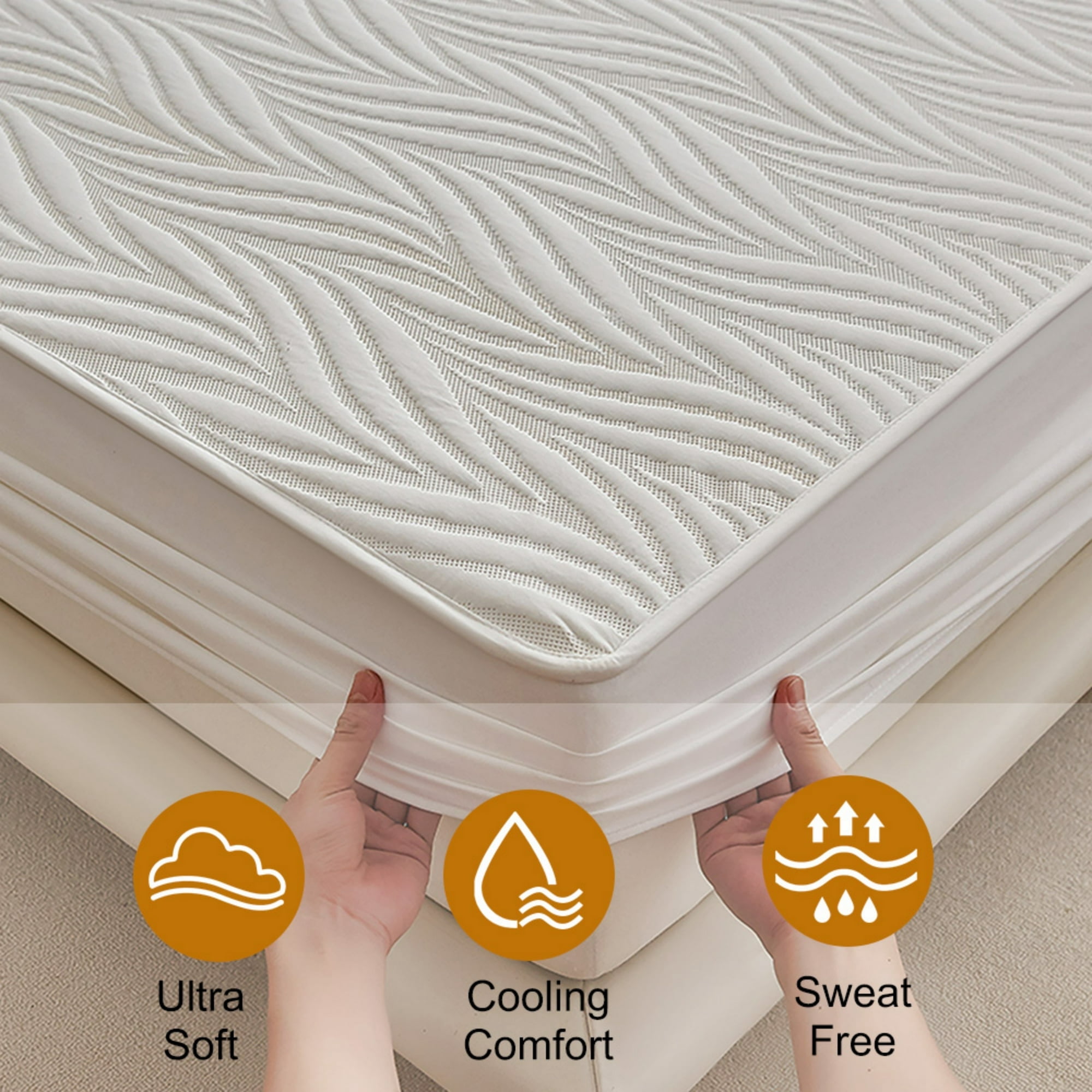 Lavish Cover Ultra Soft Waterproof Fitted Sheet, Breathable Mattress Protector (White, Queen) di231