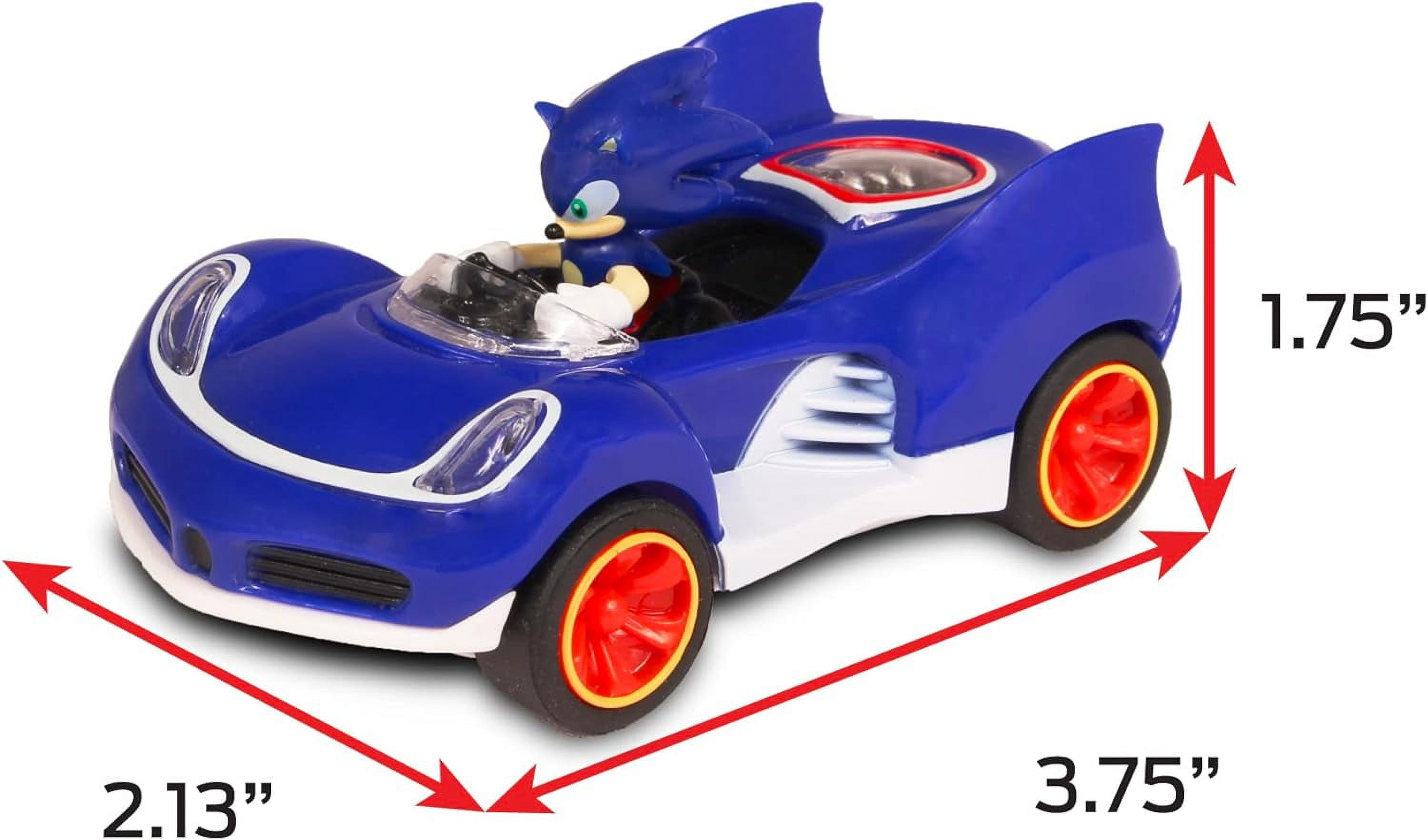 Sonic the Hedgehog Pull-Back Racing Car Toy, Collectible Speed Star Vehicle for Kids (Blue, 3.9 in x 2 in) ohh9o