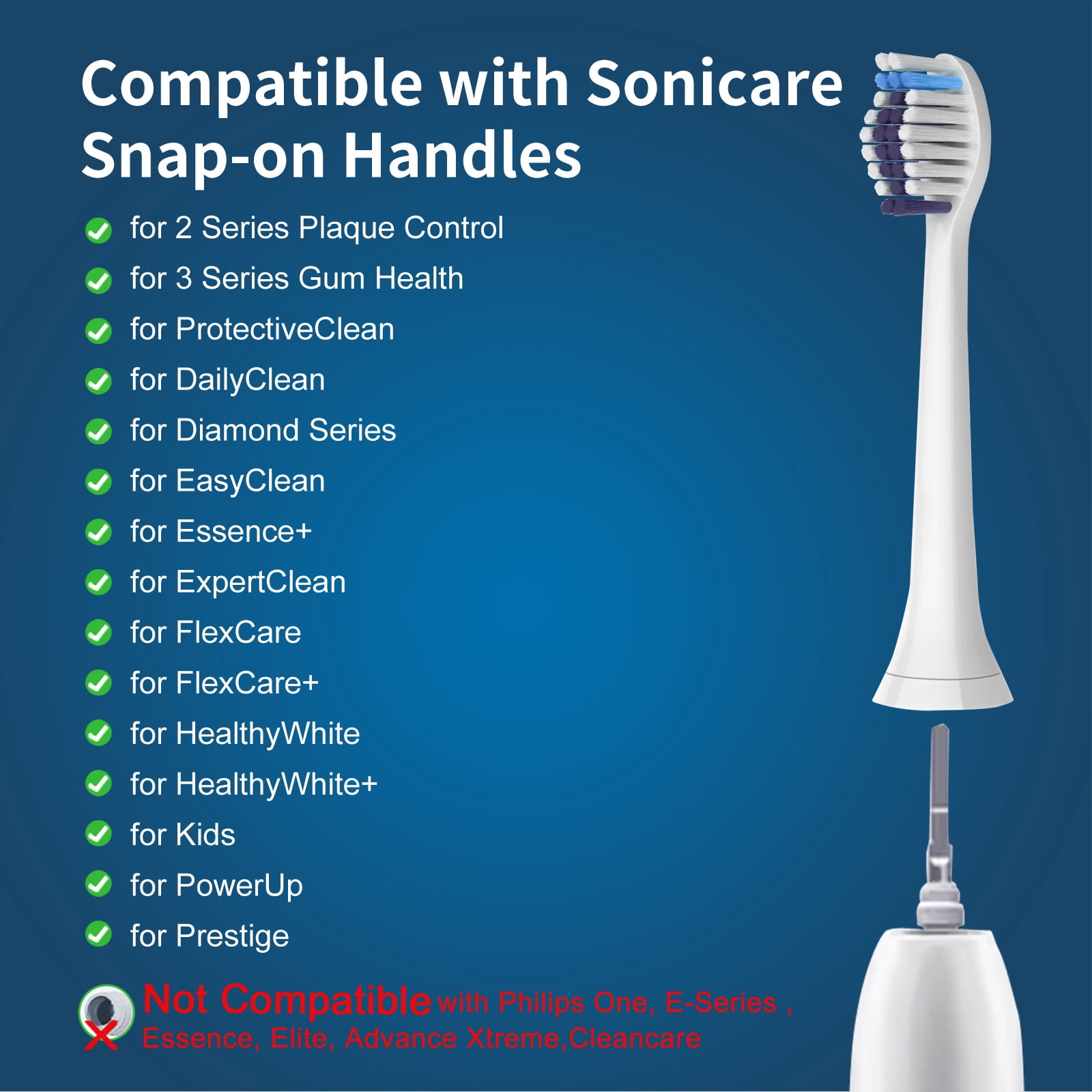 Valuabletry Replacement Brush Heads for Philips Sonicare Electric Toothbrush (White, 8 Pack) q11hq
