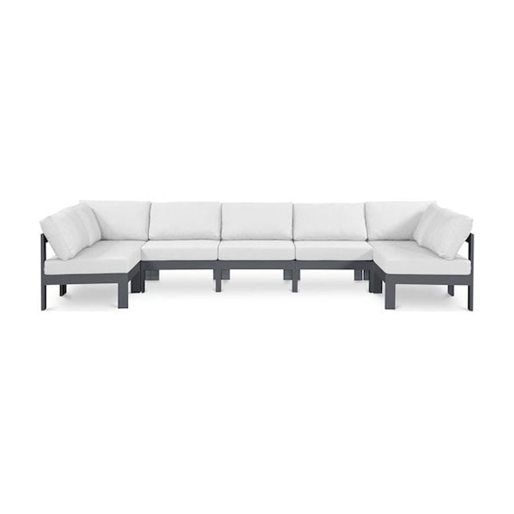 Meridian Furniture Nizuc Outdoor Patio Modular Sectional (White, 1 Piece) glx35