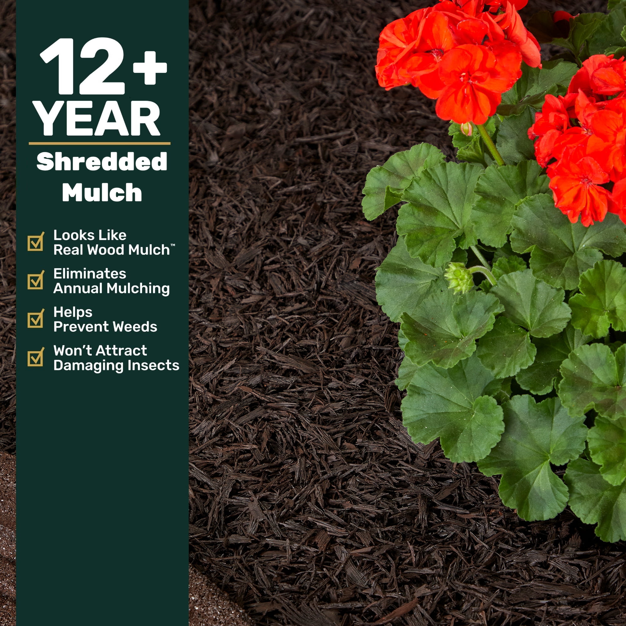 GroundSmart Shredded Rubber Mulch for Landscaping and Playgrounds (Brown, 1.5 cu ft) f0msn