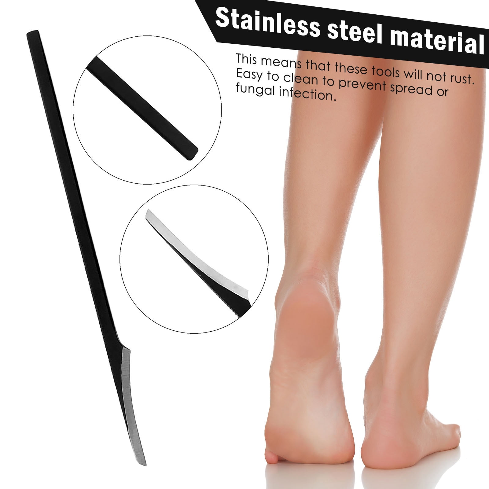 Wozhilaka Professional Stainless Steel Foot Pedicure Knife (Black, 6.5 in) a03a2