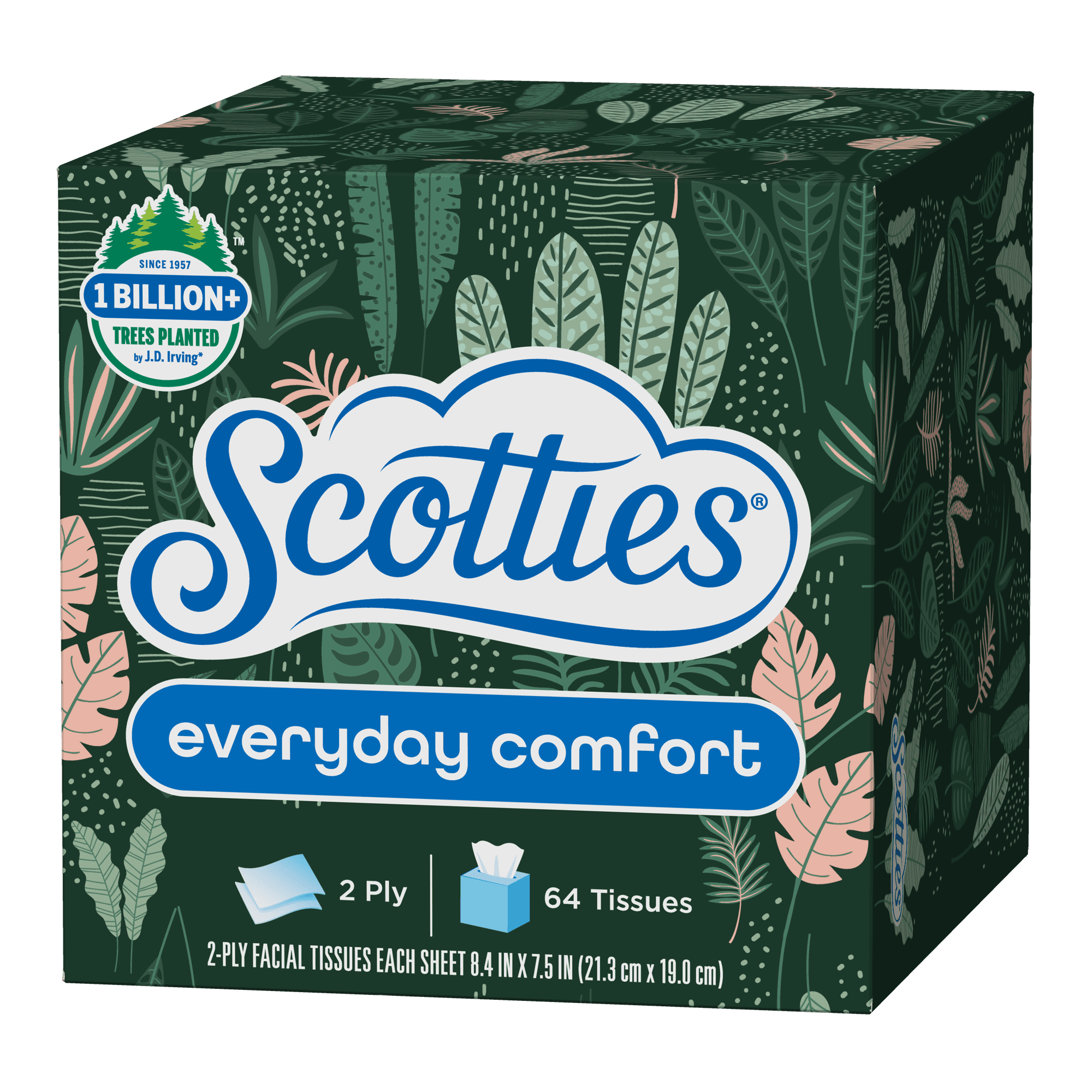 Scotties Everyday Comfort Facial Tissues, 2-Ply Softness, 4 Cube Boxes (256 Total Tissues) k8ty7 - Image 12