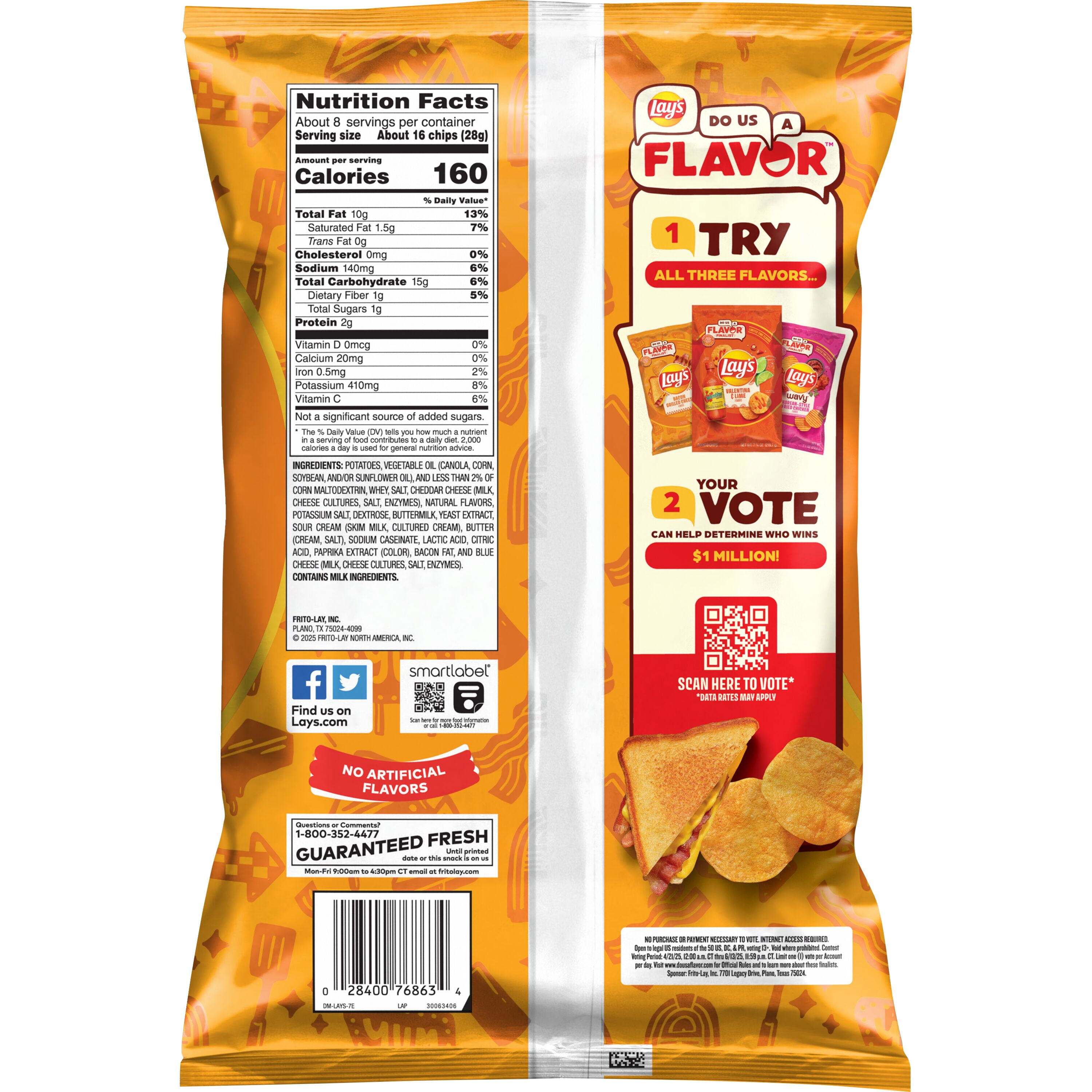 Lay's Potato Chips Bacon Grilled Cheese Flavored Snack Chips (7.75 oz) j4evg